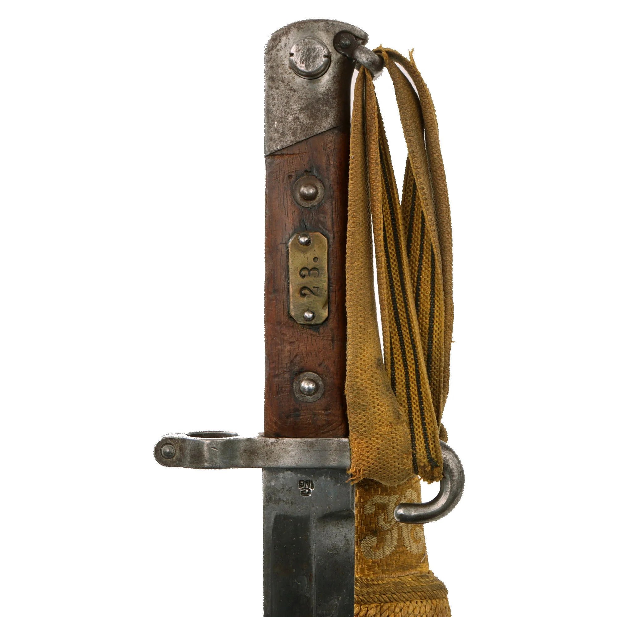 Original Austrian WWI Mannlicher M1890 NCO Bayonet by ŒWG Steyr with Hook Quillon, Scabbard, Frog & Troddle Knot - Featured in To The Hilt The Austrian Bayonet by David F. Machnicki — image 11