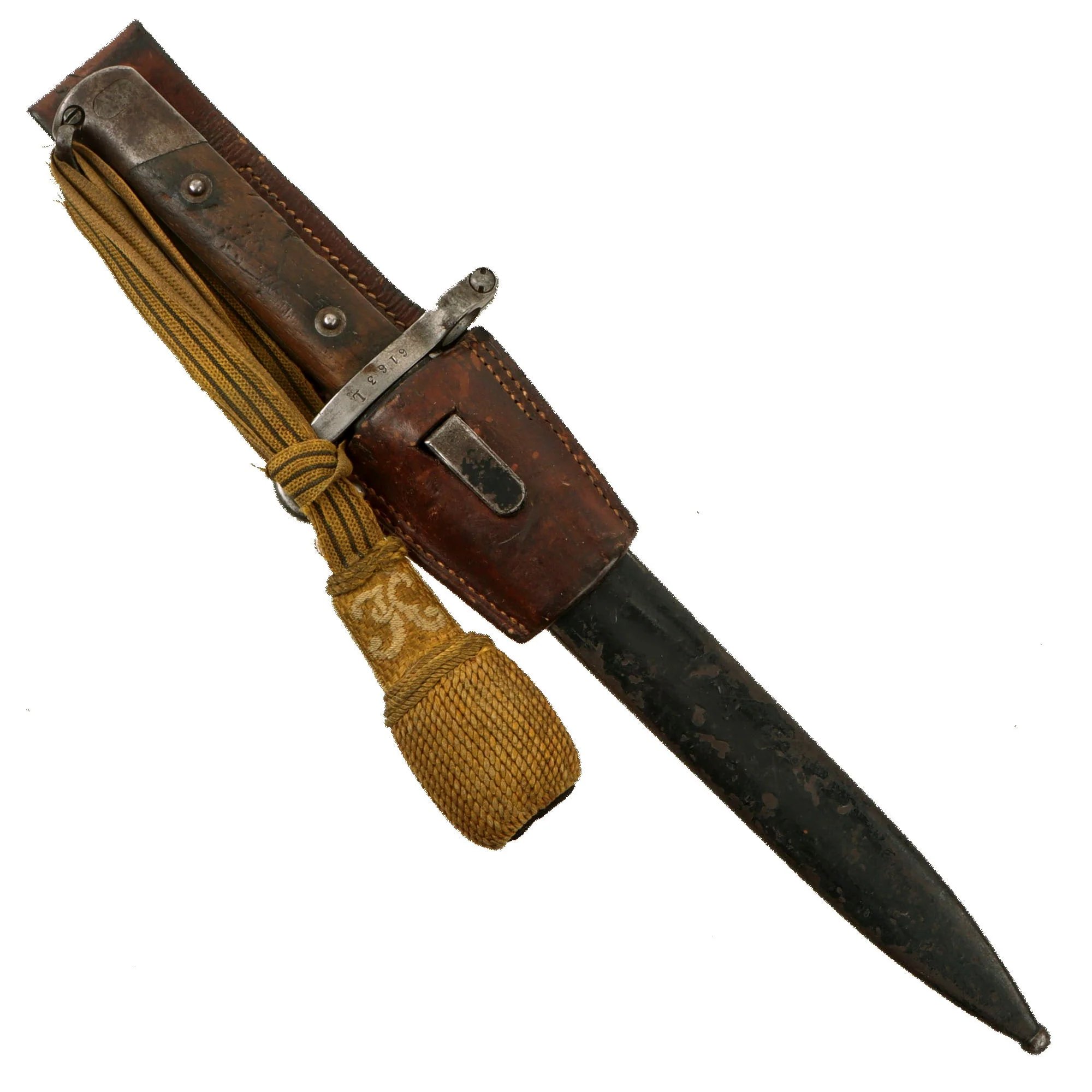 Original Austrian WWI Mannlicher M1890 NCO Bayonet by ŒWG Steyr with Hook Quillon, Scabbard, Frog & Troddle Knot - Featured in To The Hilt The Austrian Bayonet by David F. Machnicki — image 4