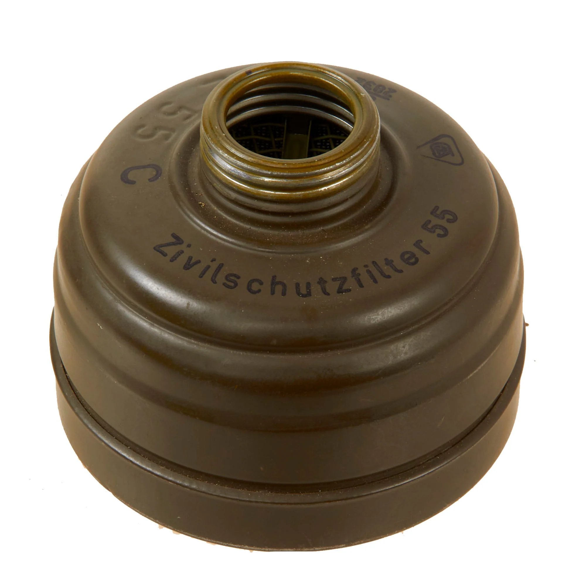 Original German WWII M30 Size 2 Gas Mask with FE55 Filter and Can - Dated 1937 — image 10