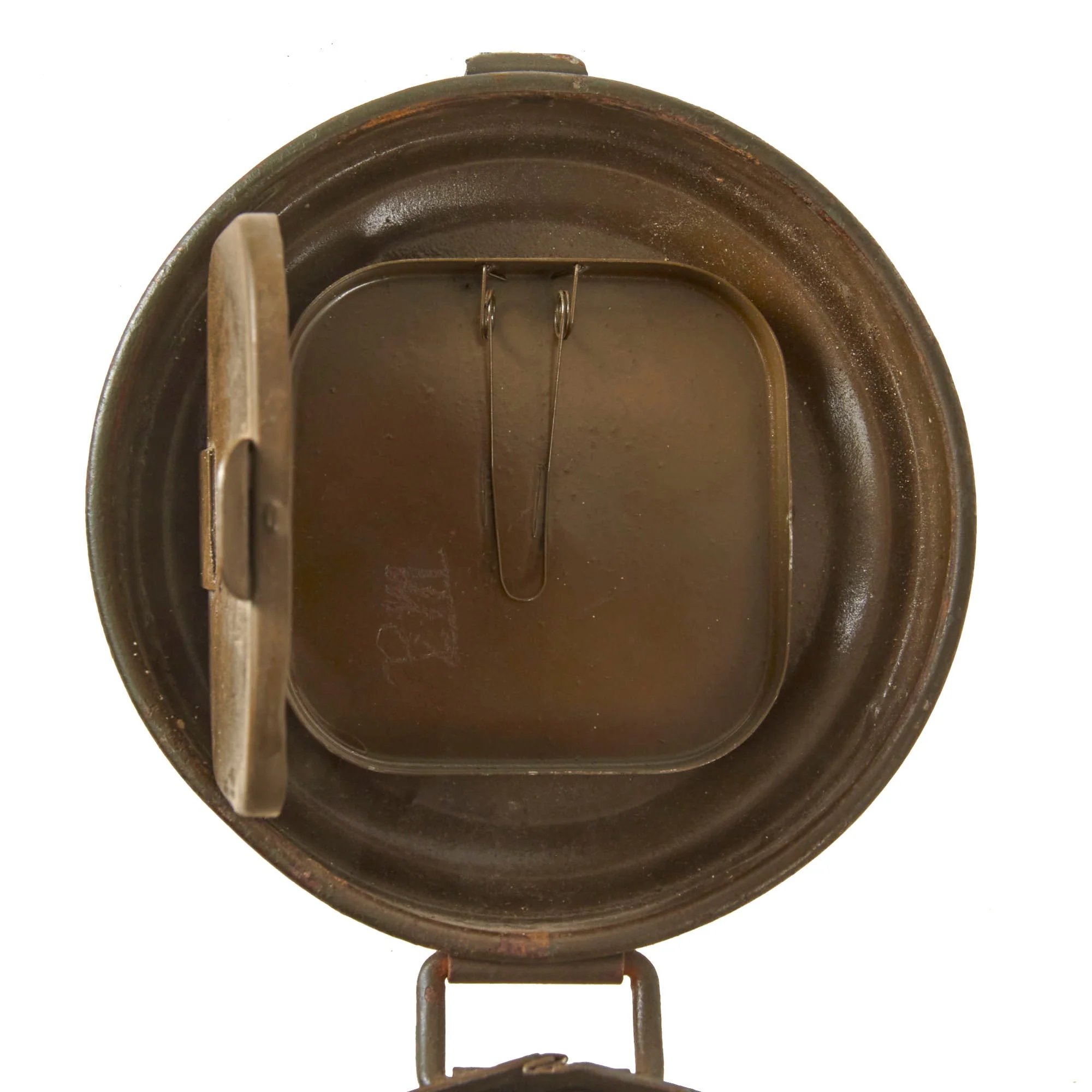 Original German WWII M30 Size 2 Gas Mask with FE55 Filter and Can - Dated 1937 — image 4