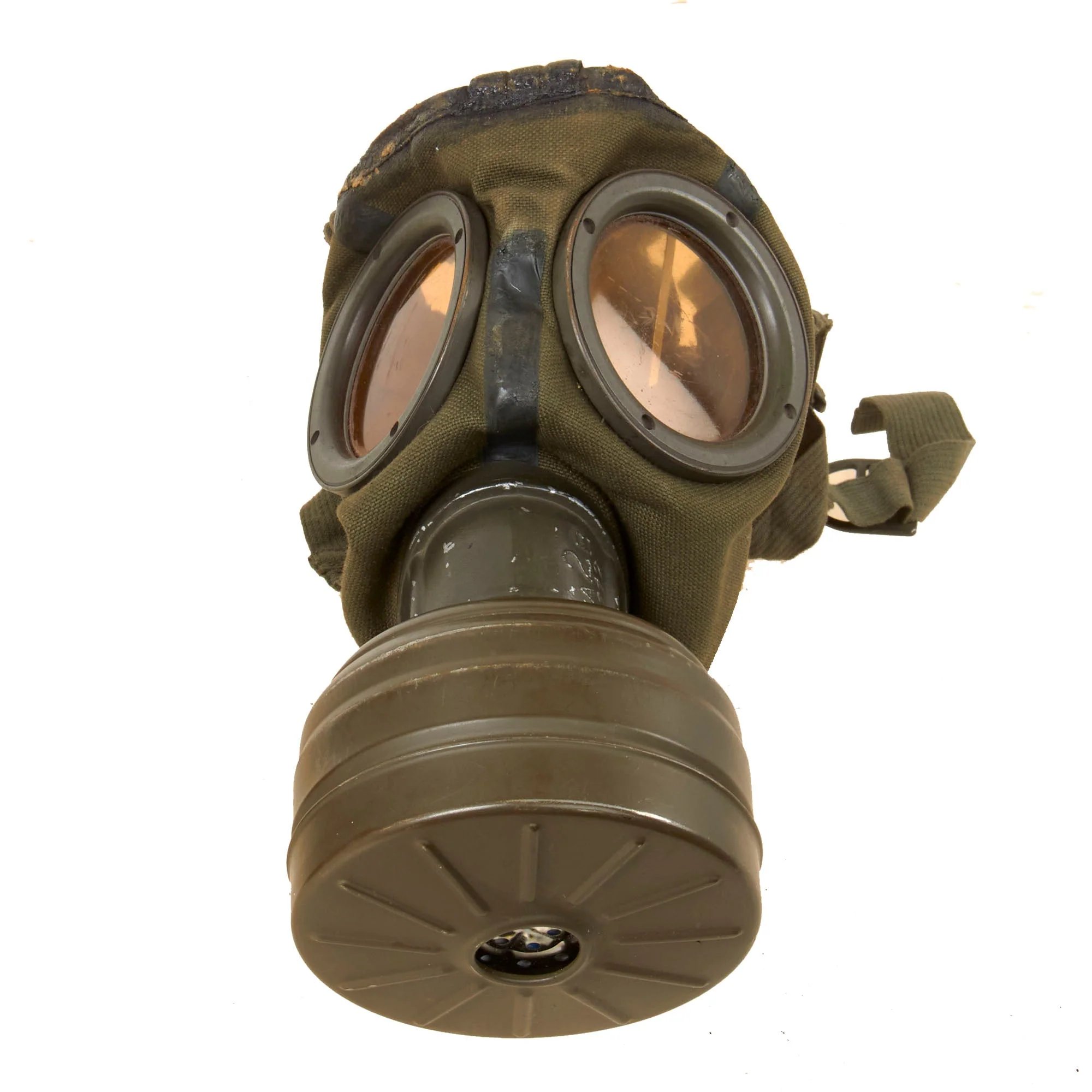 Original German WWII M30 Size 2 Gas Mask with FE55 Filter and Can - Dated 1937 — image 5