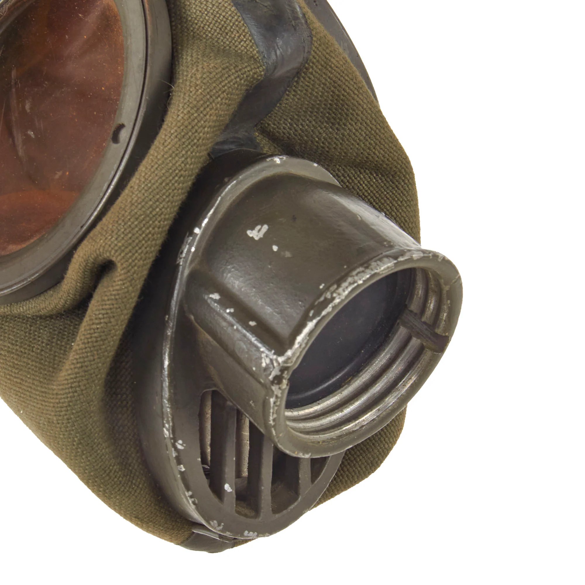 Original German WWII M30 Size 2 Gas Mask with FE55 Filter and Can - Dated 1937 — image 9