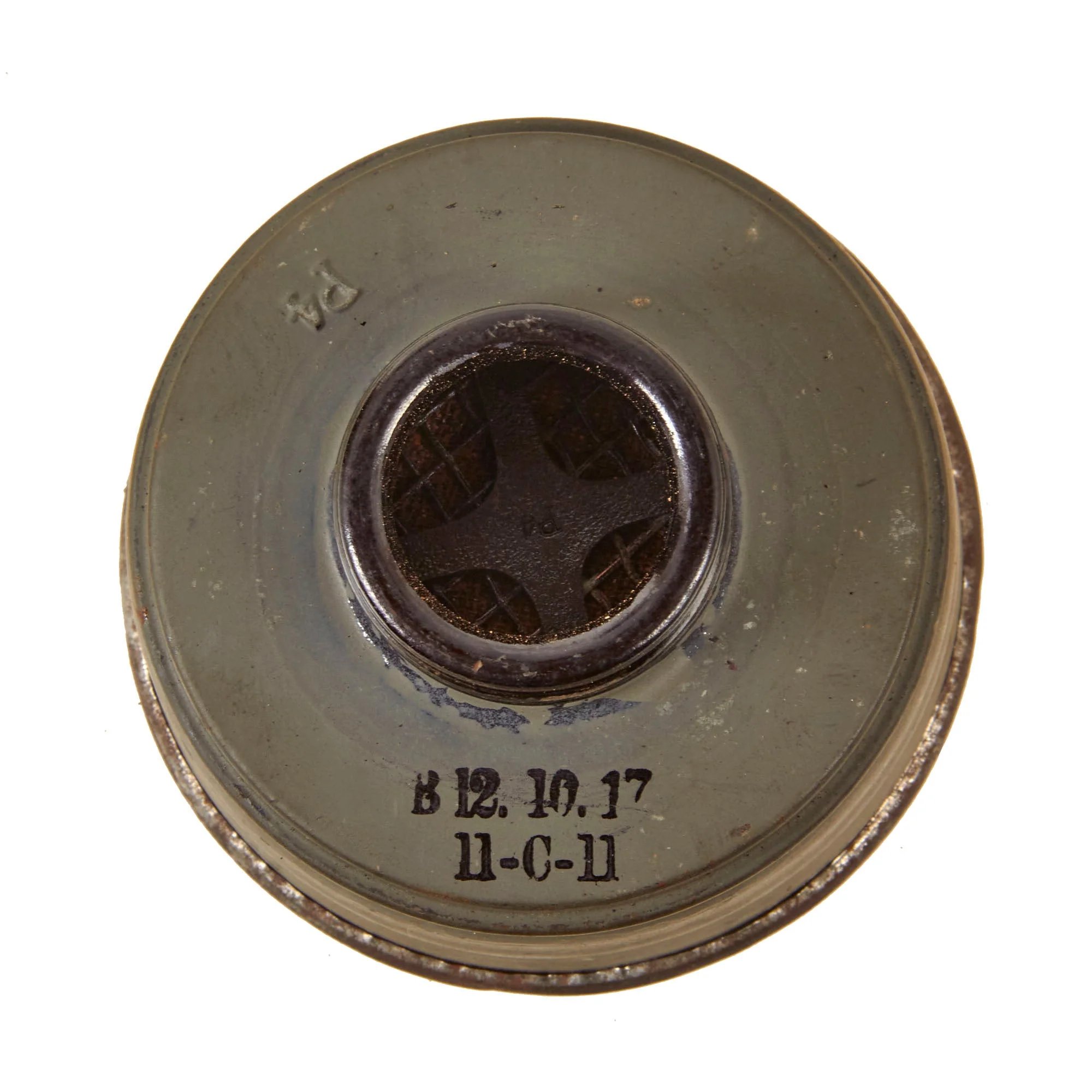 Original Imperial German WWI Named M1917 Ledermaske Gas Mask & Canister with Original Ersatz Carrying Strap & Unopened Filter — image 11