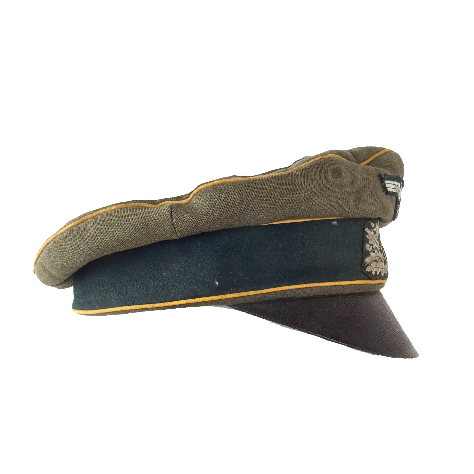 Original German WWII Heer Army Infantry Officer Schirmmütze Visor Crush Cap with BeVo Insignia by EREL Extra - Double Marked — image 10