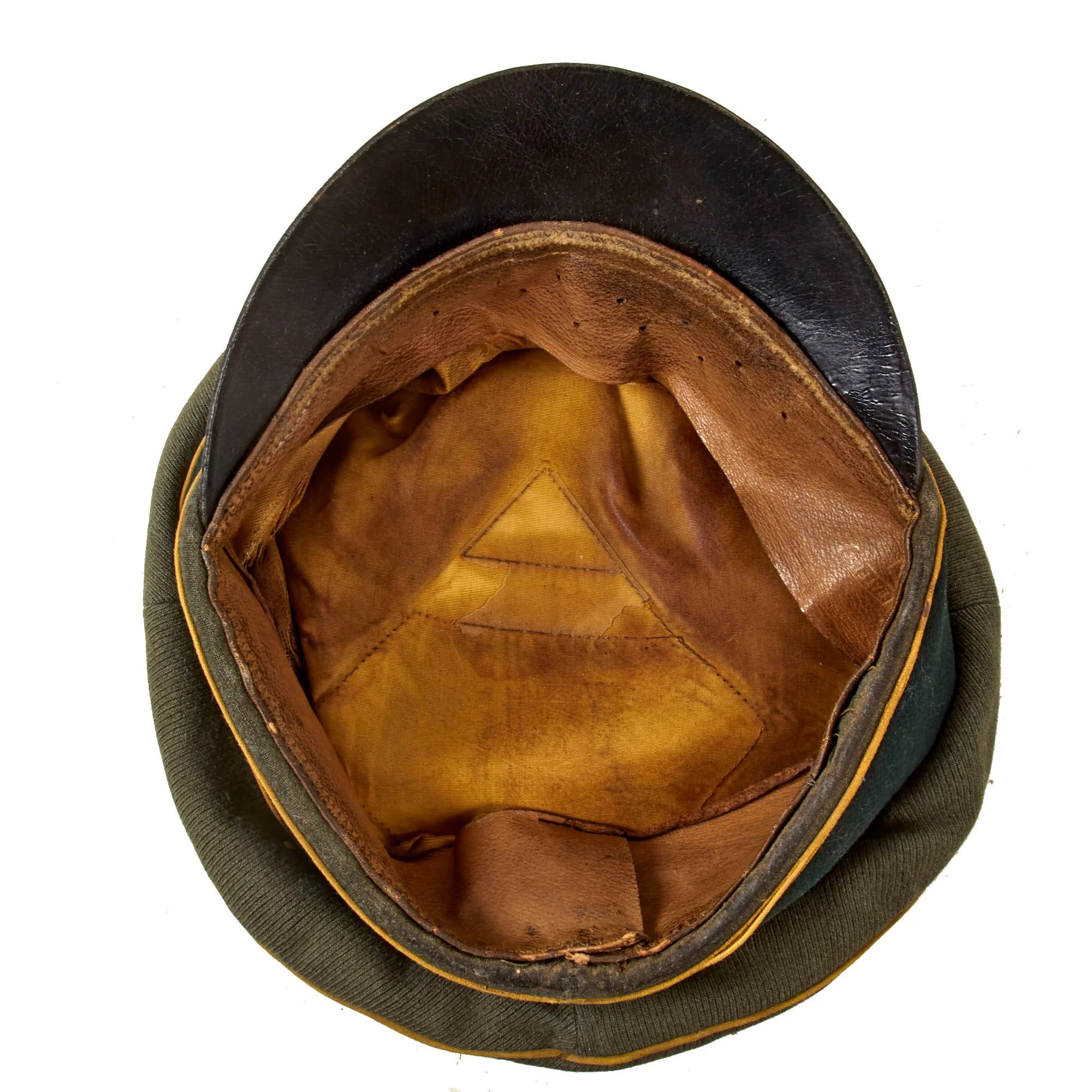 Original German WWII Heer Army Infantry Officer Schirmmütze Visor Crush Cap with BeVo Insignia by EREL Extra - Double Marked — image 12