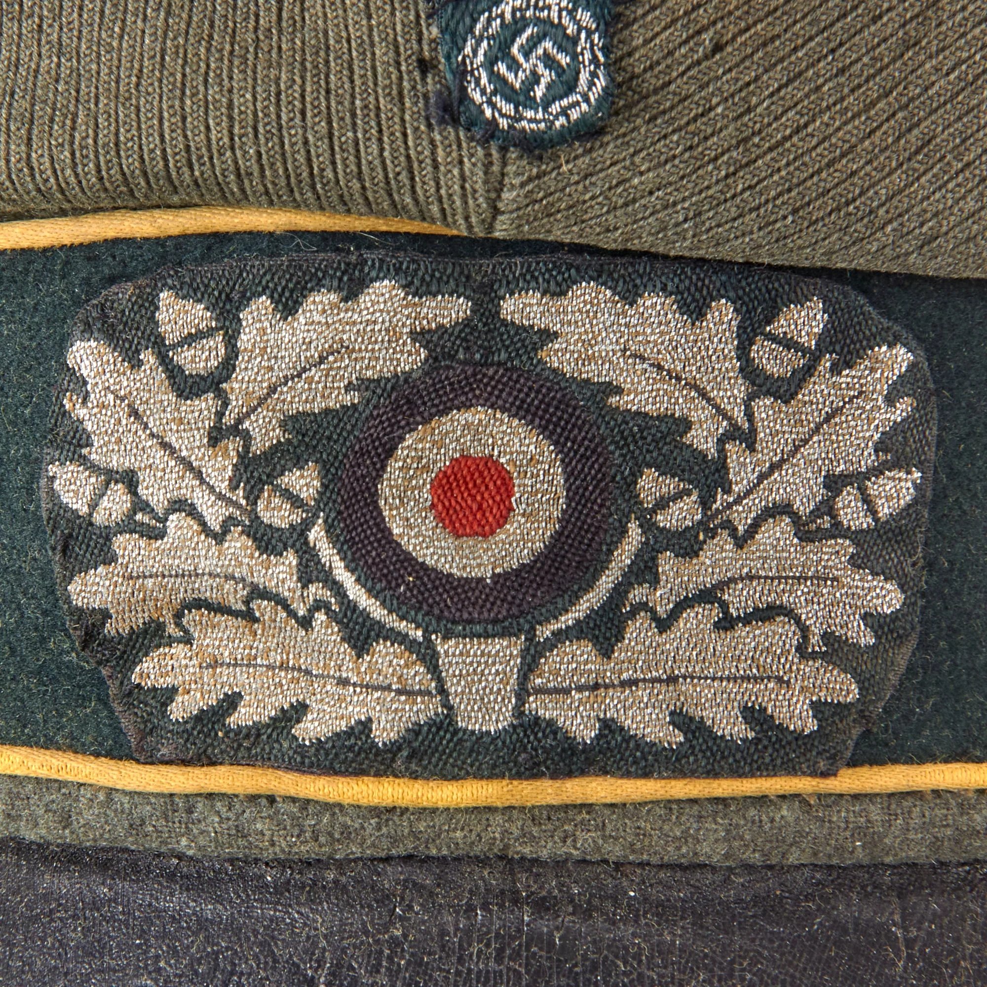 Original German WWII Heer Army Infantry Officer Schirmmütze Visor Crush Cap with BeVo Insignia by EREL Extra - Double Marked — image 5