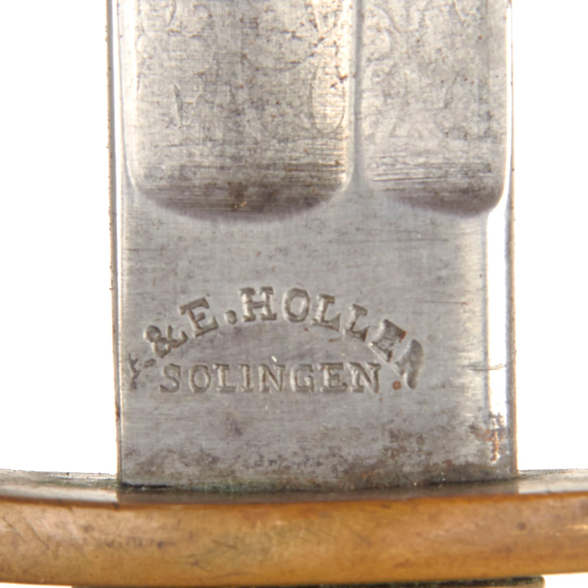 Original German Pre-Franco Prussian War Lippstadt Lion's Head Officer's Sword with City Coat of Arms on Guard & Scabbard by A&E. Holler of Solingen — image 6