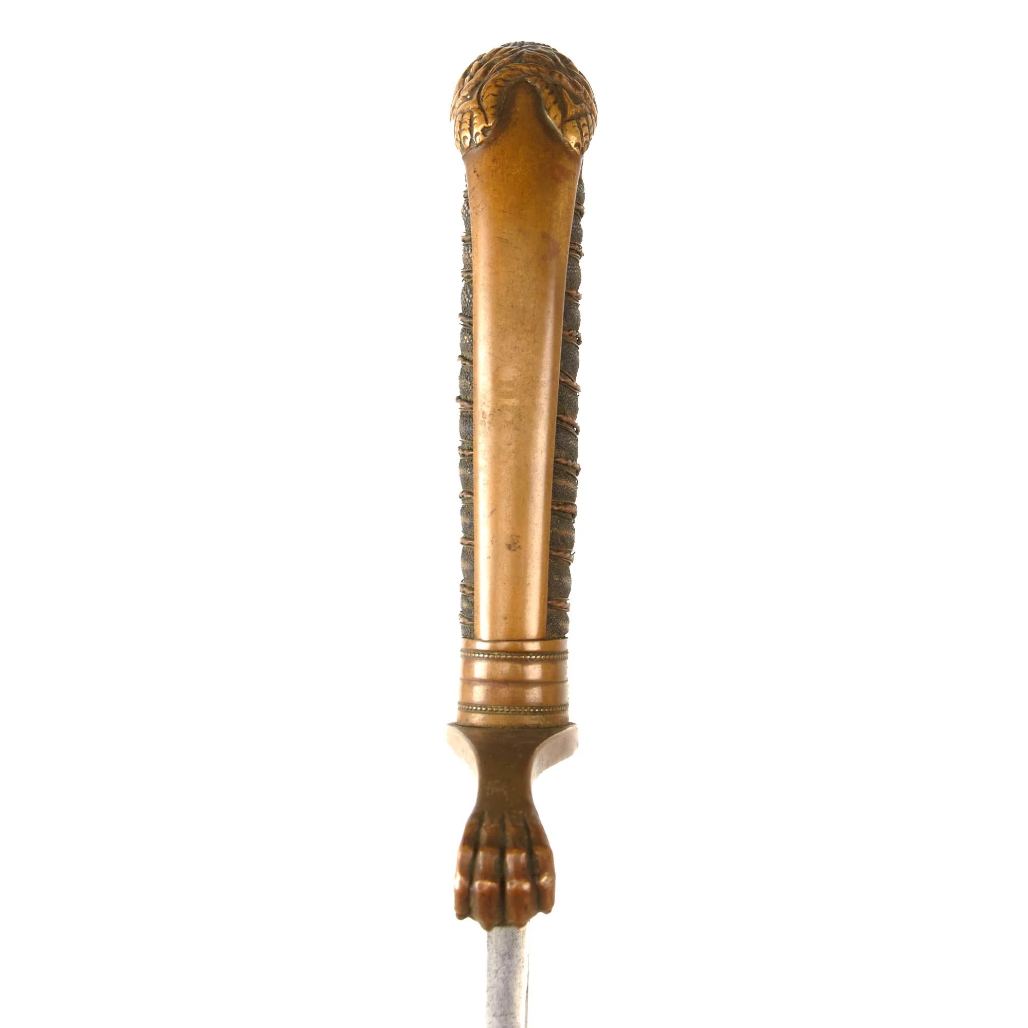 Original German Pre-Franco Prussian War Lippstadt Lion's Head Officer's Sword with City Coat of Arms on Guard & Scabbard by A&E. Holler of Solingen — image 8