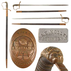 Original German Pre-Franco Prussian War Lippstadt Lion's Head Officer's Sword …