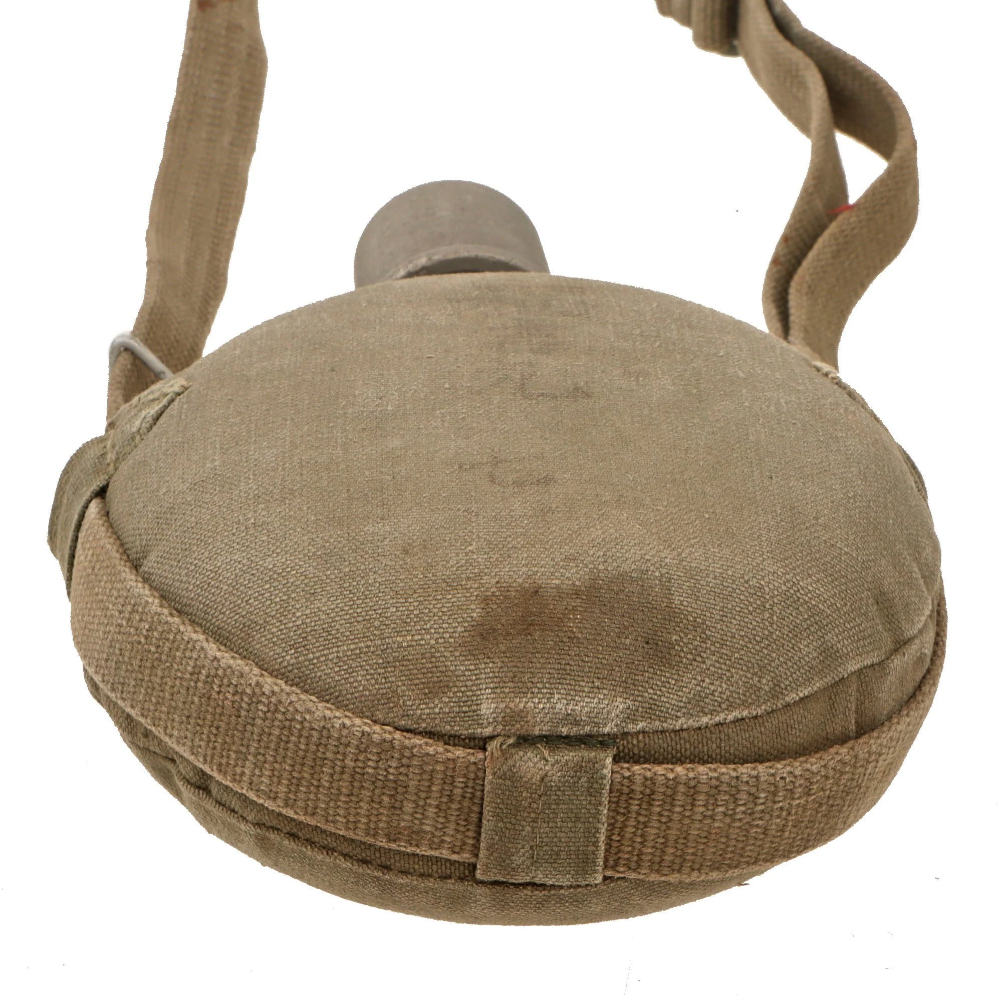 Original Imperial Japanese WWII Special Naval Landing Forces Canteen with Canvas Cover & Strap — image 4