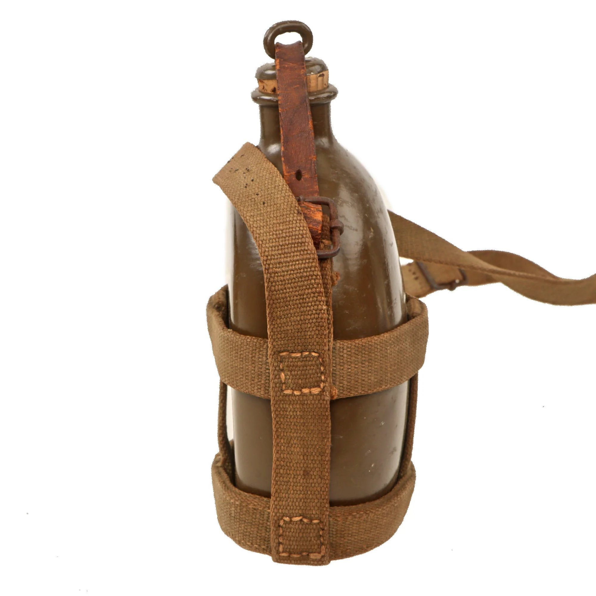 Original Japanese WWII 1943 Dated Messkit and 1934 Dated Aluminum Canteen With Canvas Carrier - 2 Items — image 11