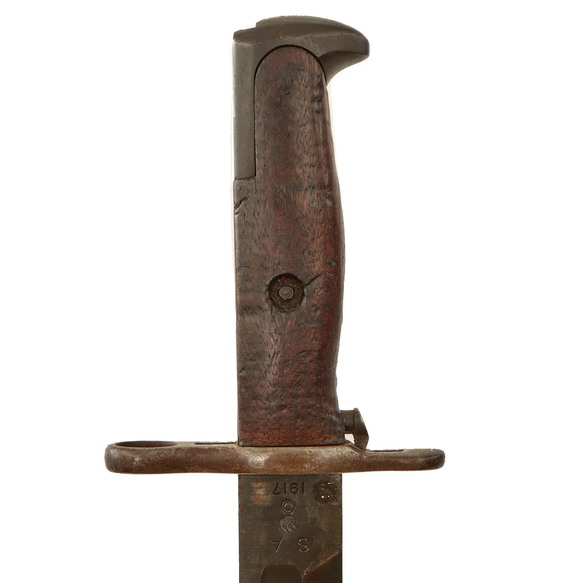 Original U.S. WWI & WWII M1905 Springfield 16 inch Rifle Bayonet Marked S.A. with M3 Scabbard - Dated 1917 — image 10