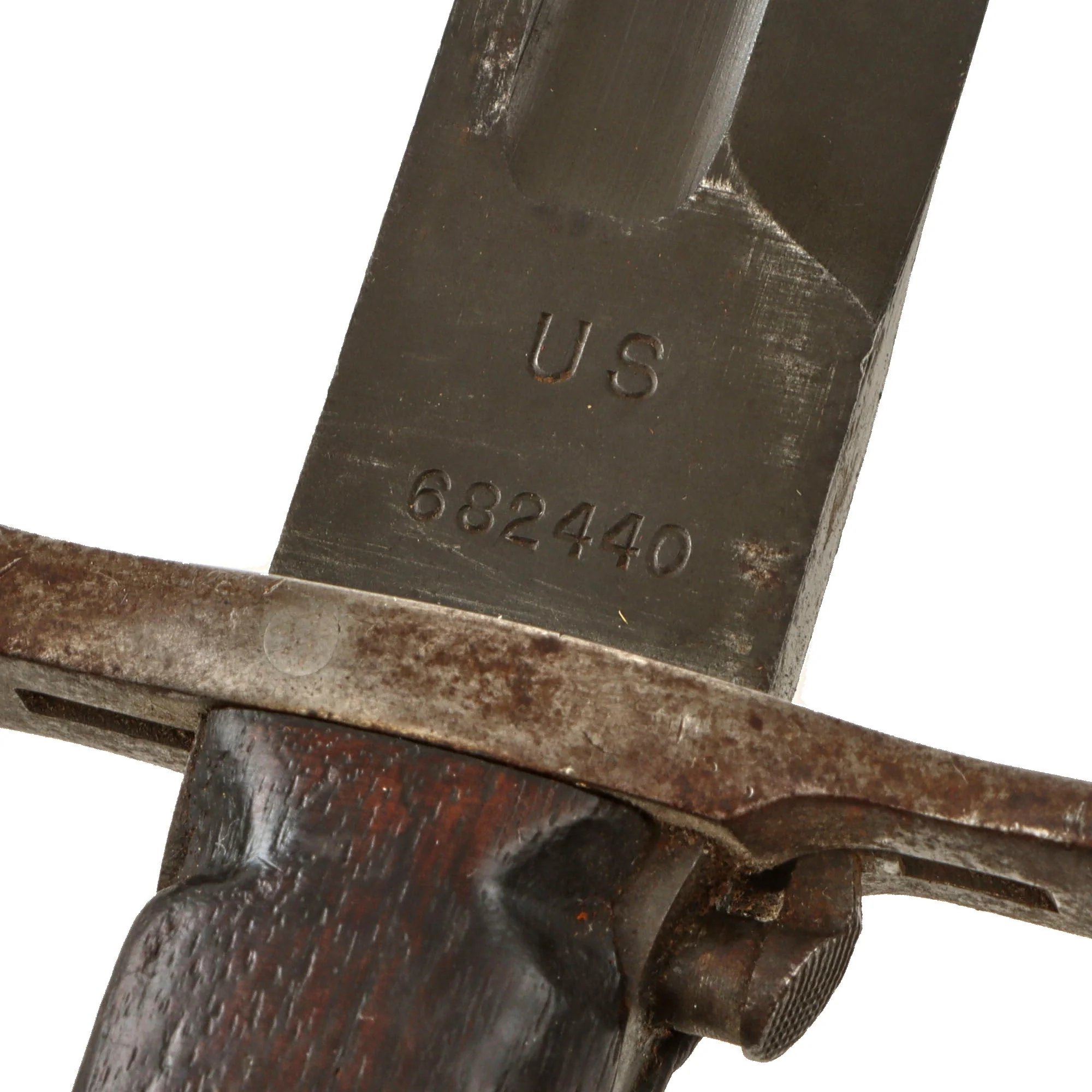 Original U.S. WWI & WWII M1905 Springfield 16 inch Rifle Bayonet Marked S.A. with M3 Scabbard - Dated 1917 — image 6