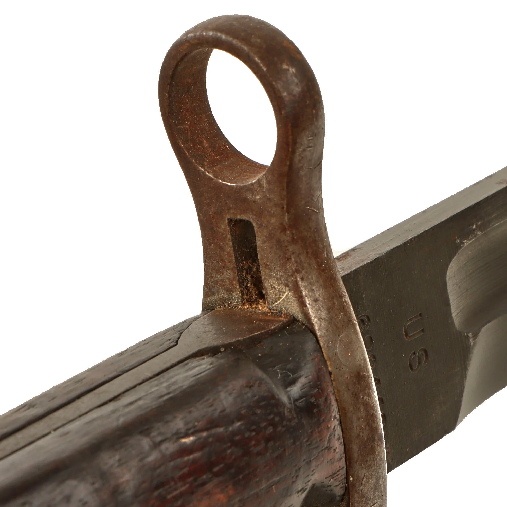 Original U.S. WWI & WWII M1905 Springfield 16 inch Rifle Bayonet Marked S.A. with M3 Scabbard - Dated 1917 — image 7