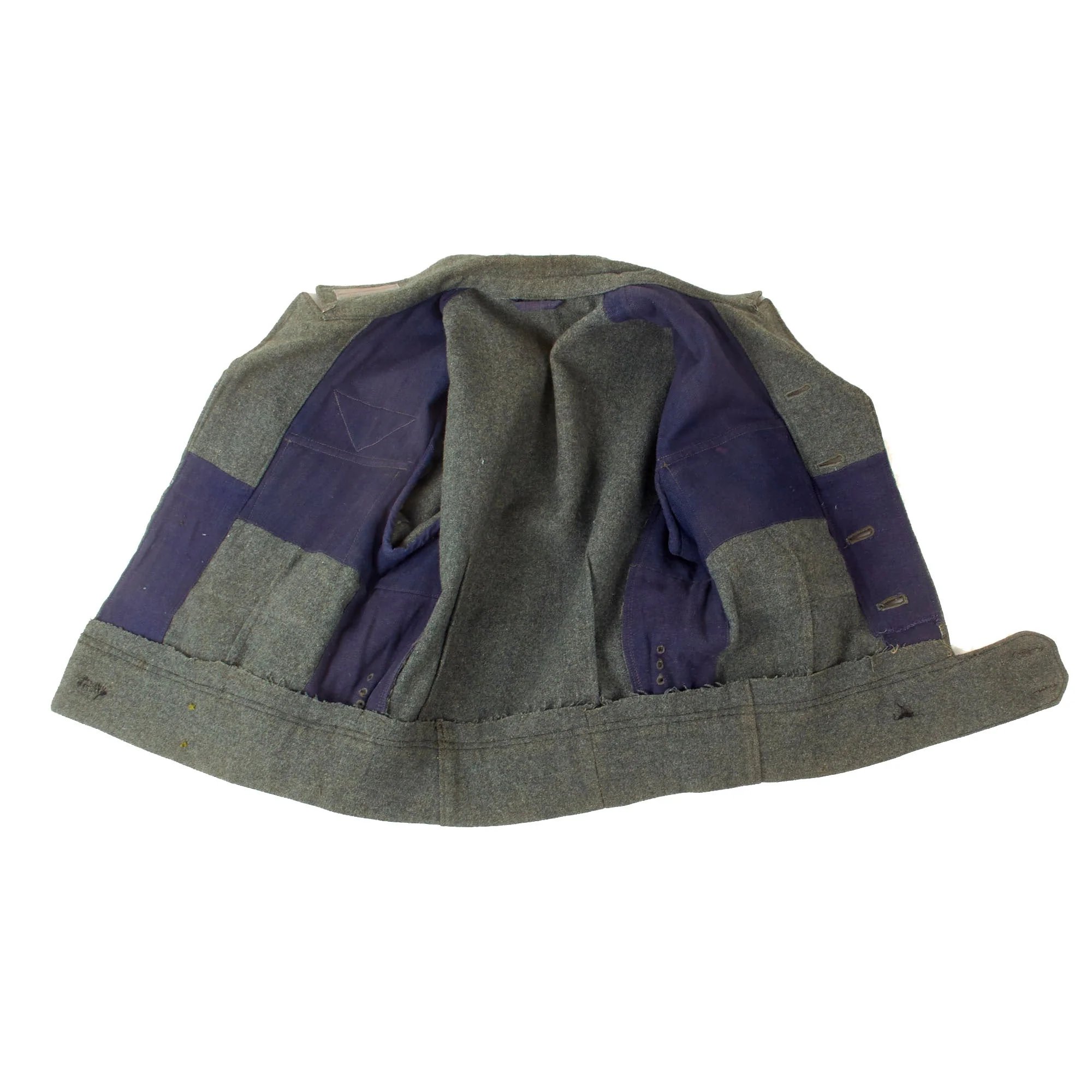 Original German WWII Heer Army Smoke & Chemical Troops Enlisted M44 Field Grey Wool Uniform Tunic - Period Conversion from M43 Tunic — image 14