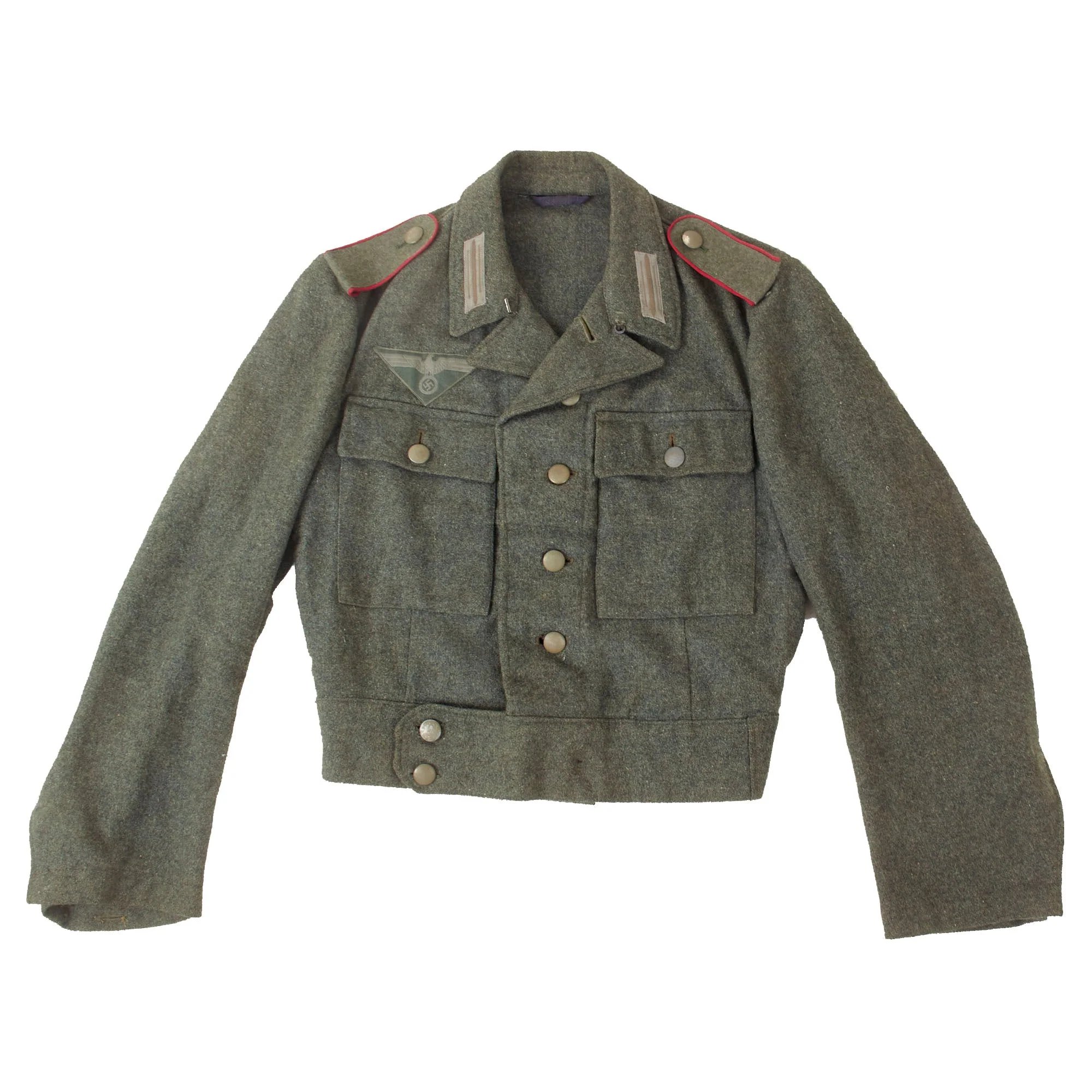 Original German WWII Heer Army Smoke & Chemical Troops Enlisted M44 Field Grey Wool Uniform Tunic - Period Conversion from M43 Tunic — image 15