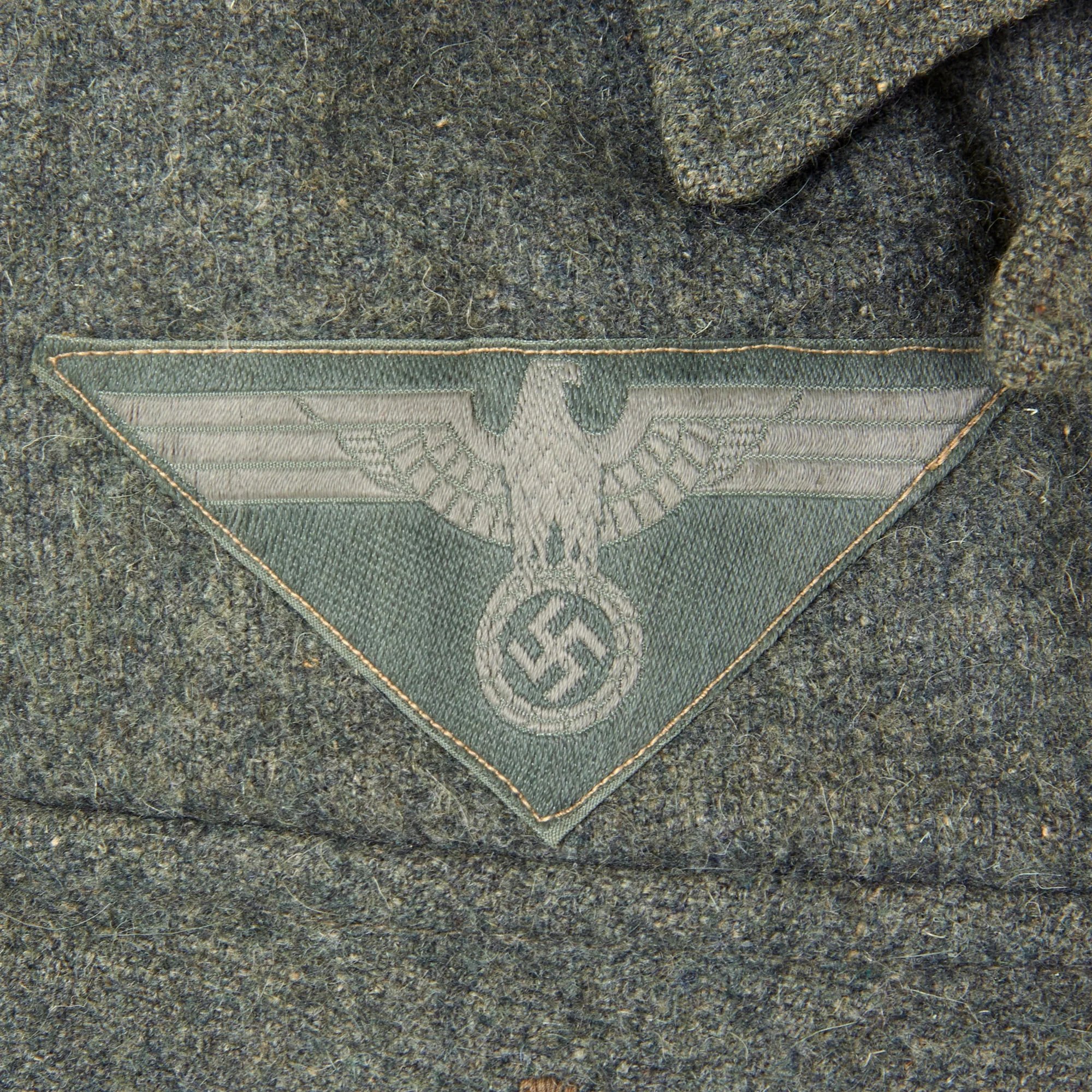 Original German WWII Heer Army Smoke & Chemical Troops Enlisted M44 Field Grey Wool Uniform Tunic - Period Conversion from M43 Tunic — image 4