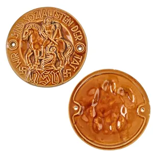 Original German WWII National Socialist People's Welfare Ceramic Wall Plaque …