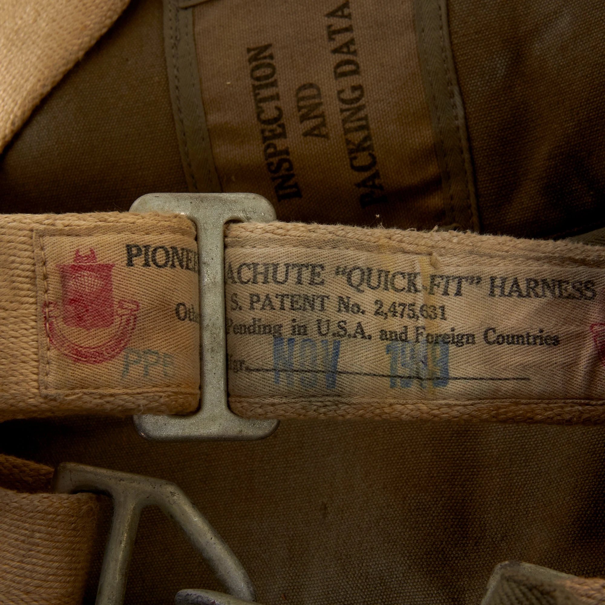 Original U.S. WWII USAAF Pilot Type B-9 Parachute by Pioneer Parachute Company Reissued for Post War Use — image 13