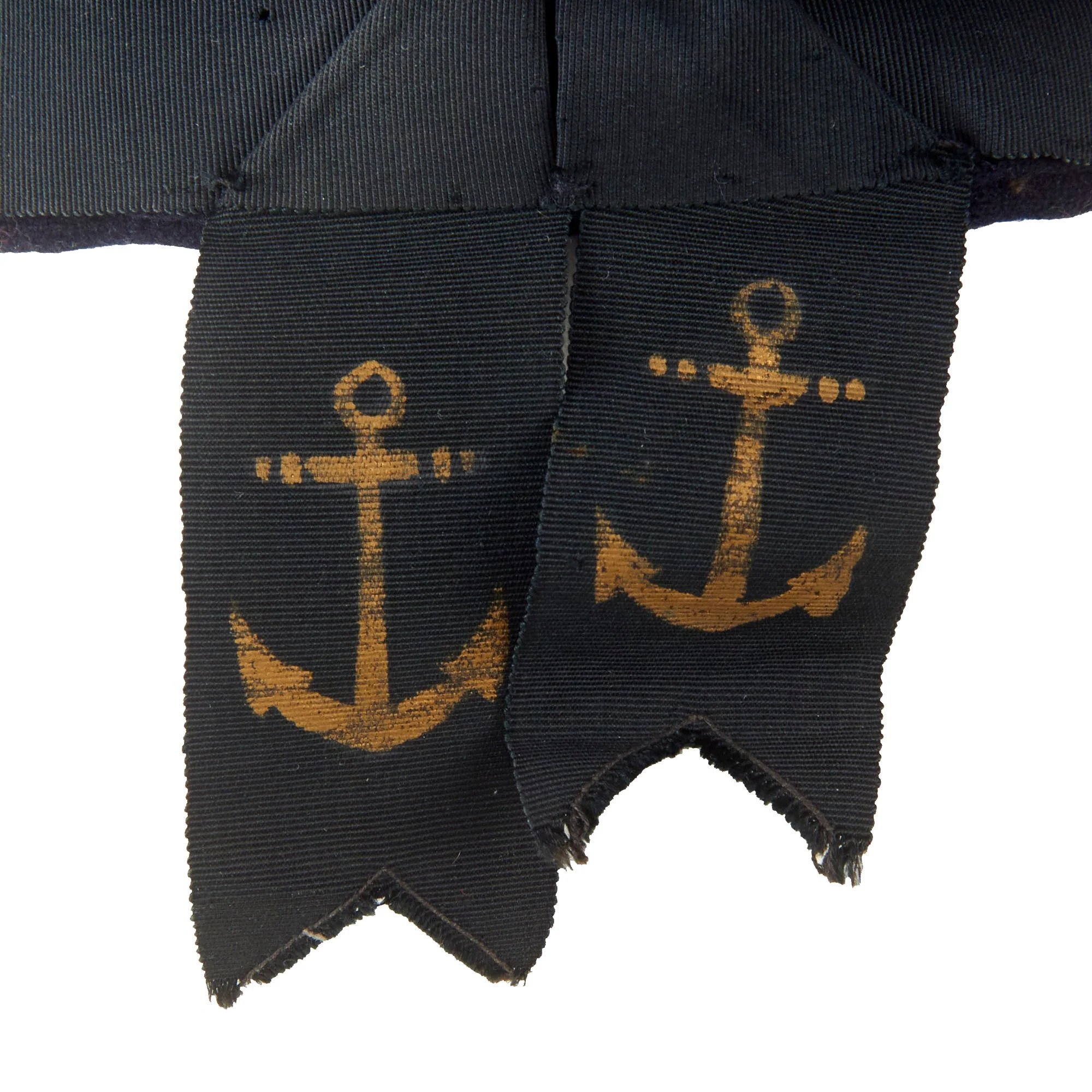 Original WWII Imperial Japanese Navy Air Force Sailor 'Donald Duck' Flat Cap With Painted Naval Aviation Air Force Squadron Talley — image 6