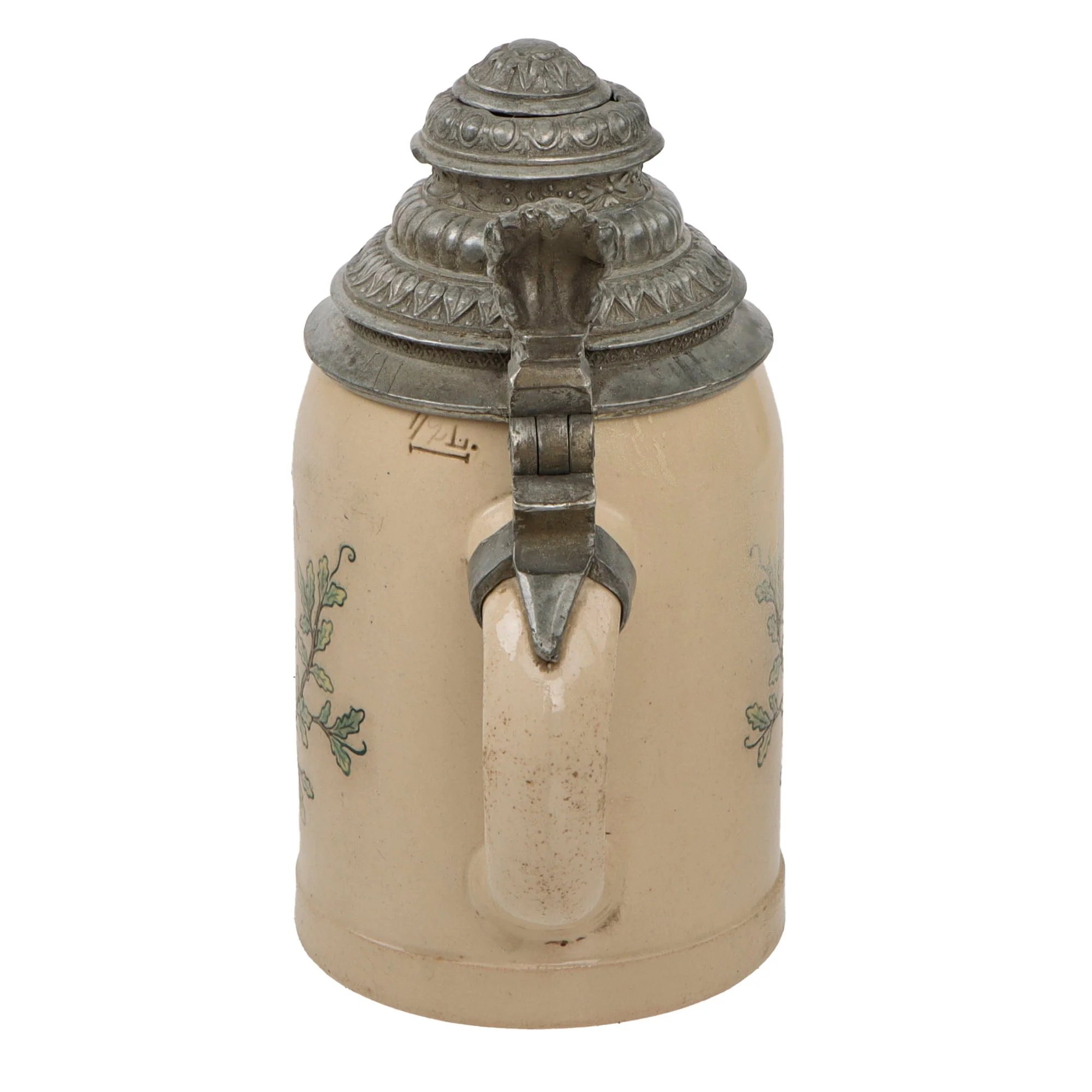 Original Imperial German Franco-Prussian War 1871 Lidded Beer Stein - 'Unity is Strength' - Damage to Lid — image 12