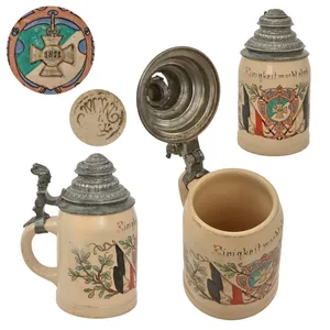 Original Imperial German Franco-Prussian War 1871 Lidded Beer Stein - …