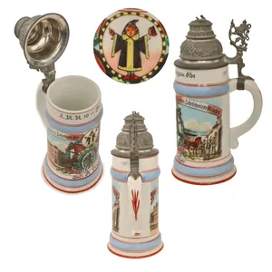 Original German Pre-WWII Veterinary Unit Beer Stein with Depiction of …