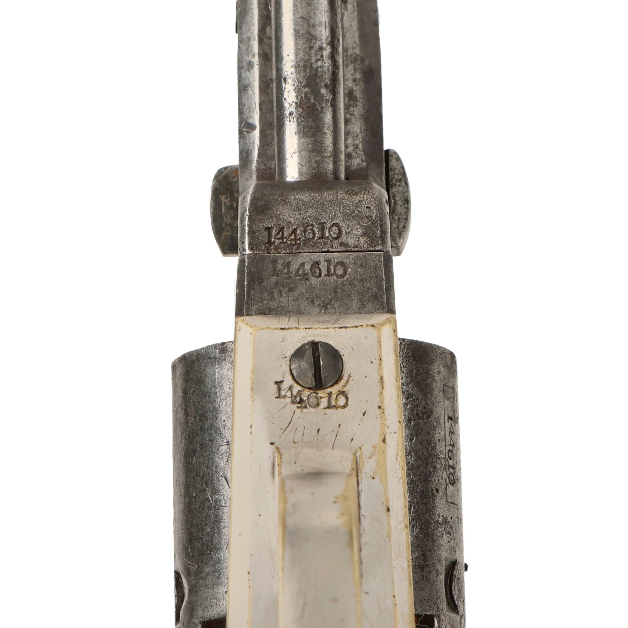 Original U.S. Civil War Colt M1849 .31cal Pocket Percussion Revolver with 6' Barrel Made in 1858 - Serial 144610 — image 6