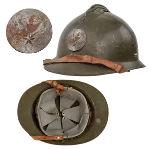 Original French WWII M1926 Adrian Helmet with Chinstrap & French …