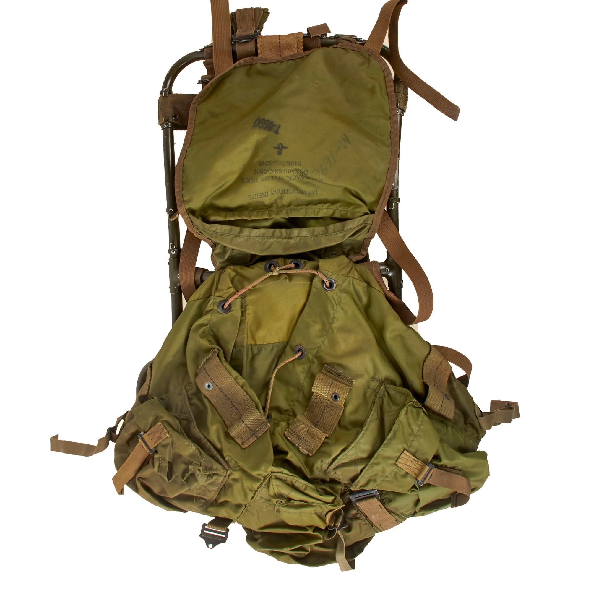 Original U.S. Vietnam War Early 1966 Model Lightweight Rucksack Frame - Dated 1968 - Complete — image 10