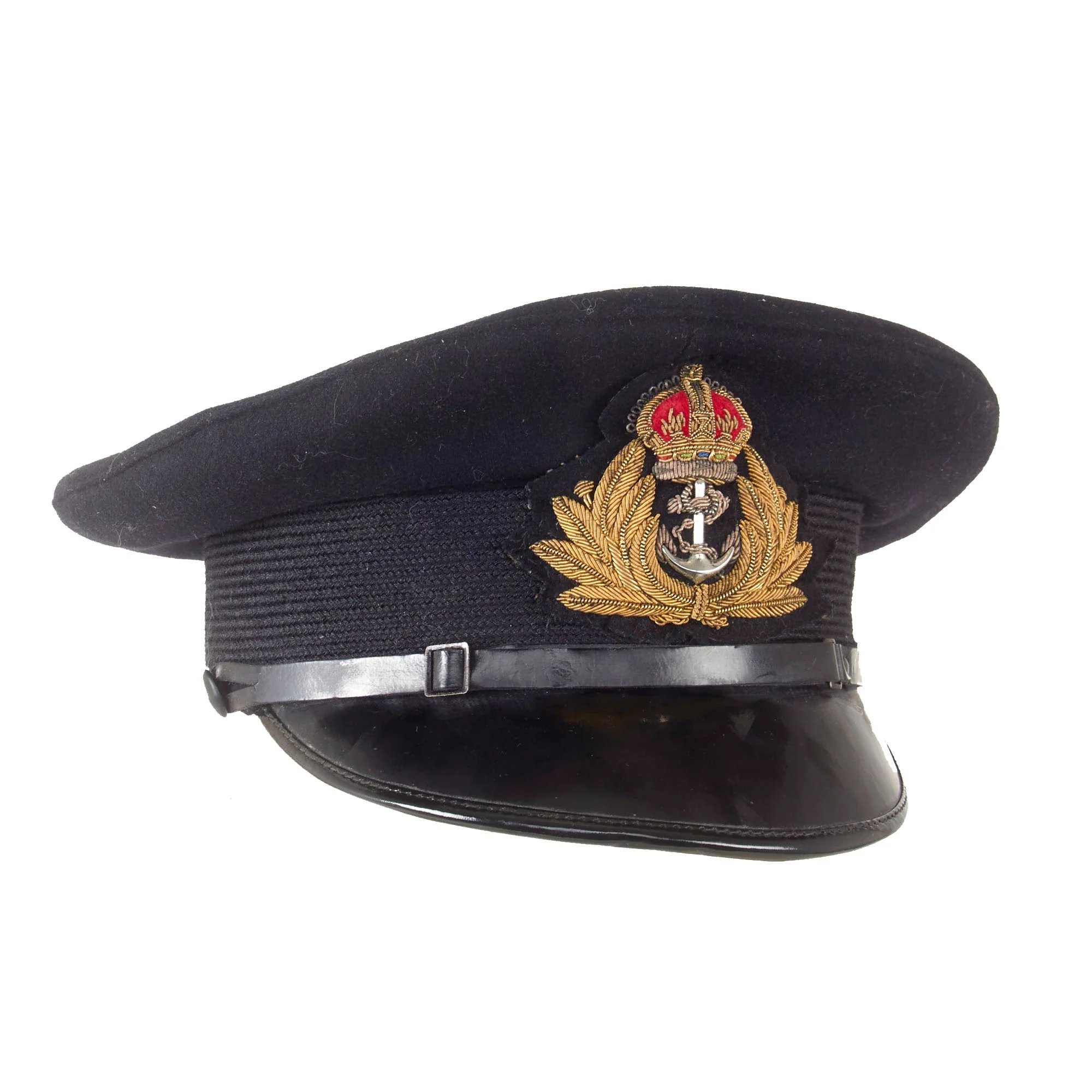 Original Canadian WWII Royal Canadian Navy Officer's Visor Cap by Hamilton Uniform Cap Company - Size 6 ⅝ — image 2