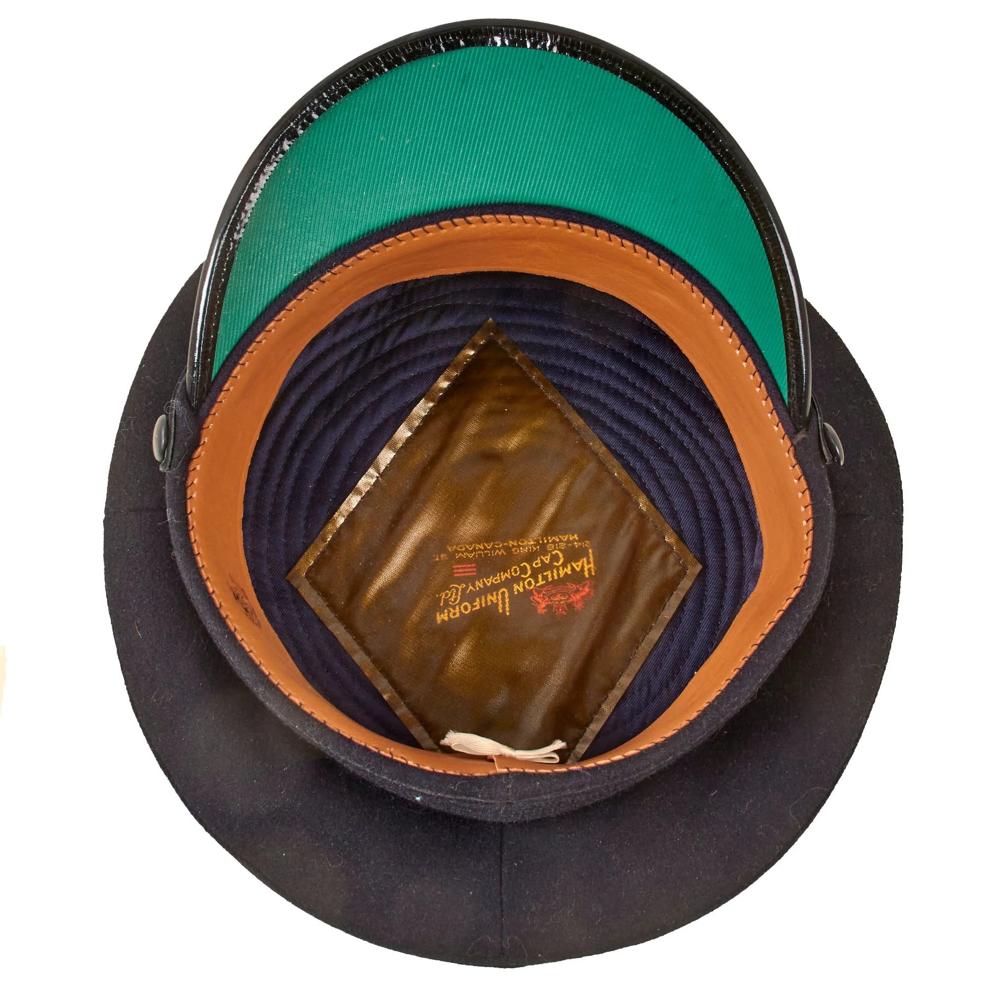 Original Canadian WWII Royal Canadian Navy Officer's Visor Cap by Hamilton Uniform Cap Company - Size 6 ⅝ — image 5