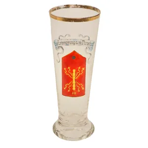 Original Imperial German WWI Signals Unit Pilsner Glass with Painted …