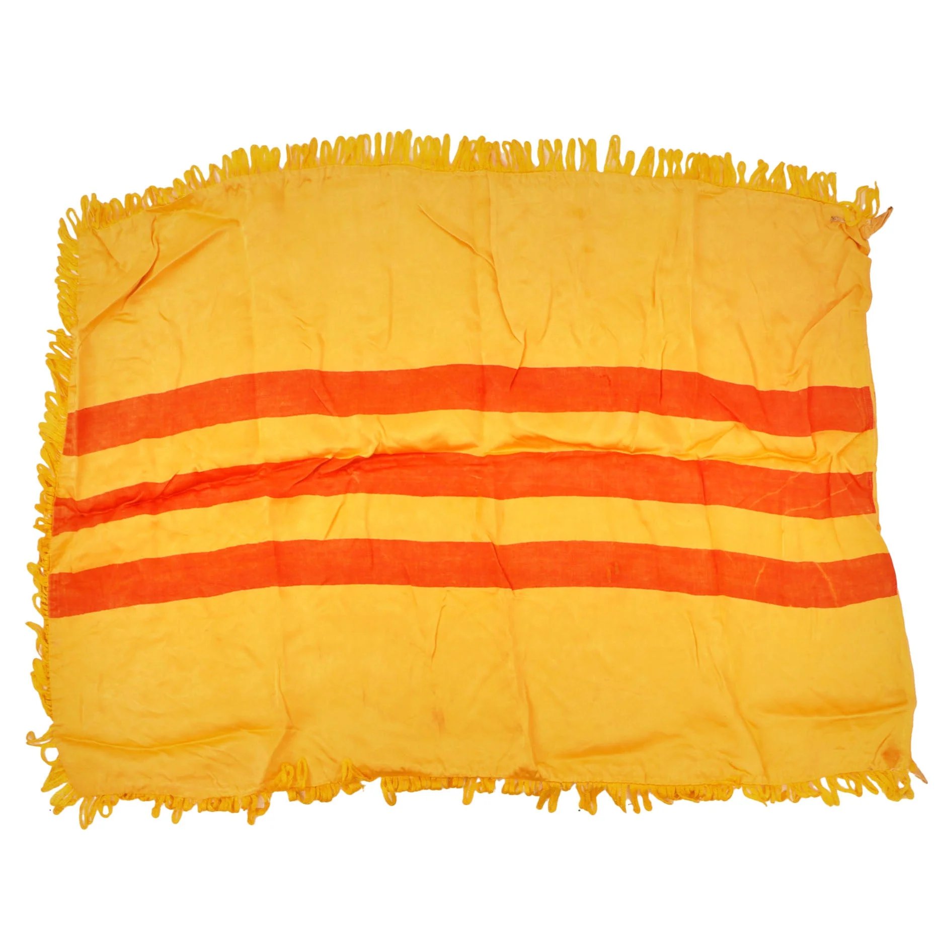 Original Vietnam War Pre 1975 Silk Flag of South Vietnam with Fringe - 20 x 26' — image 2