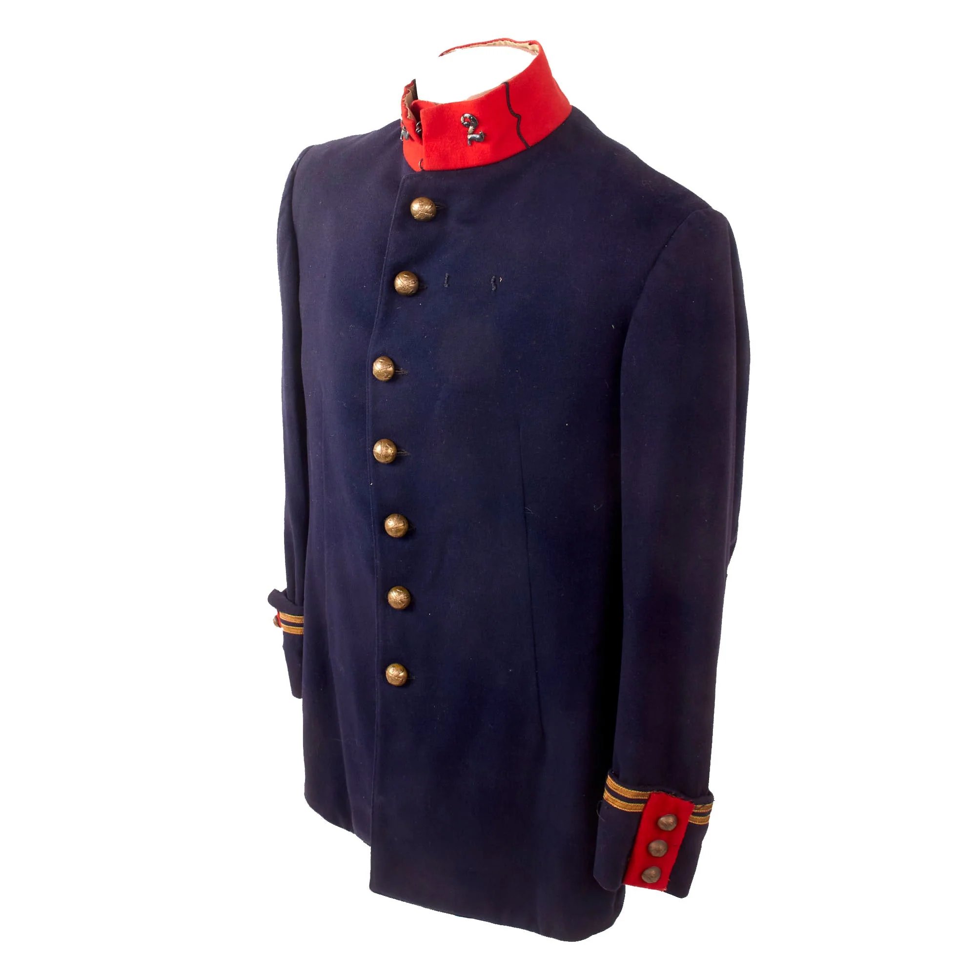 Original French Pre-WWI Army Officer's 2e Régiment d'Artillerie 2nd Field Artillery Regiment Lieutenant's Uniform Tunic with Great Markings — image 2