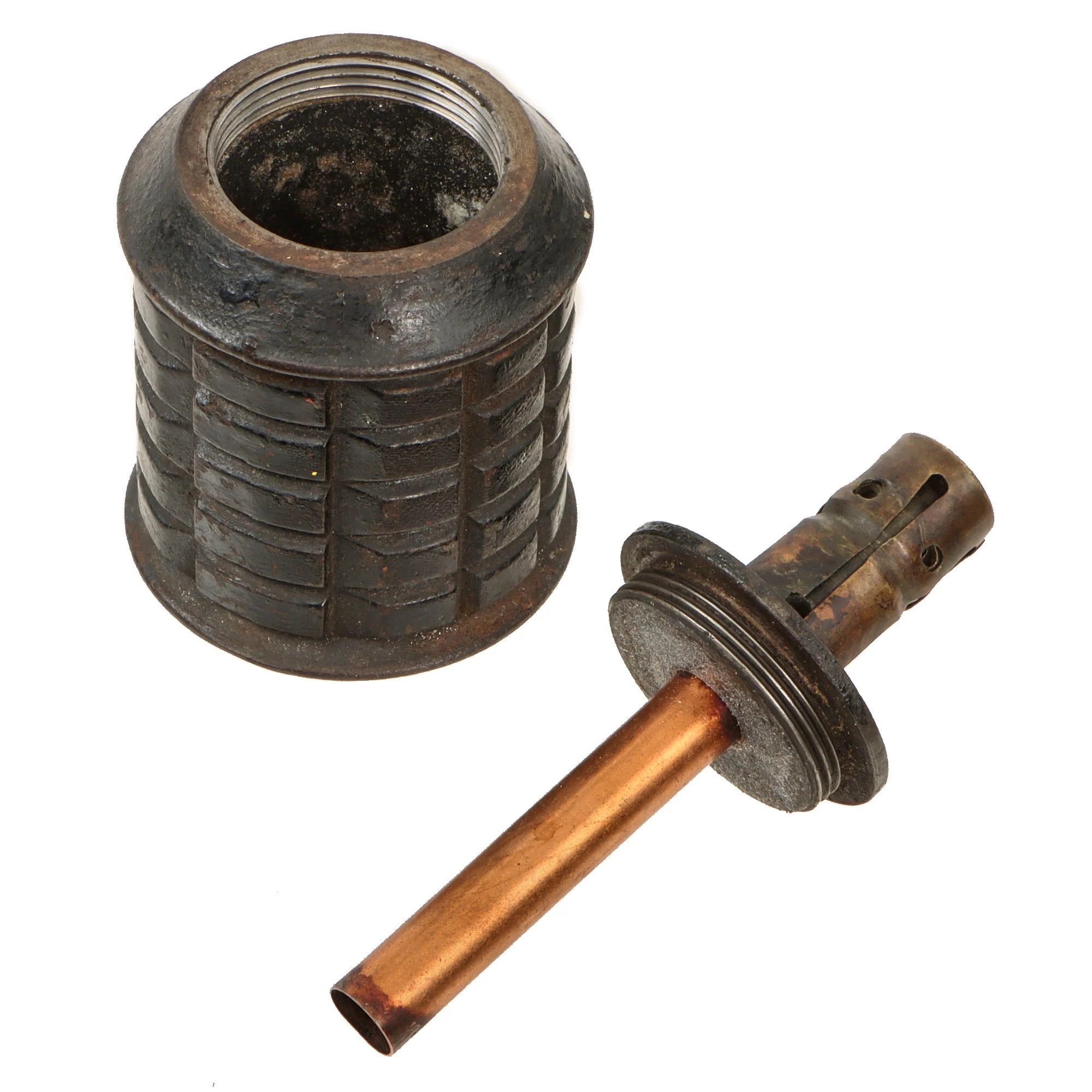 Original Japanese WWII Type 97 Inert Fragmentation Hand Grenade with Fuse - Dated 1941 — image 2