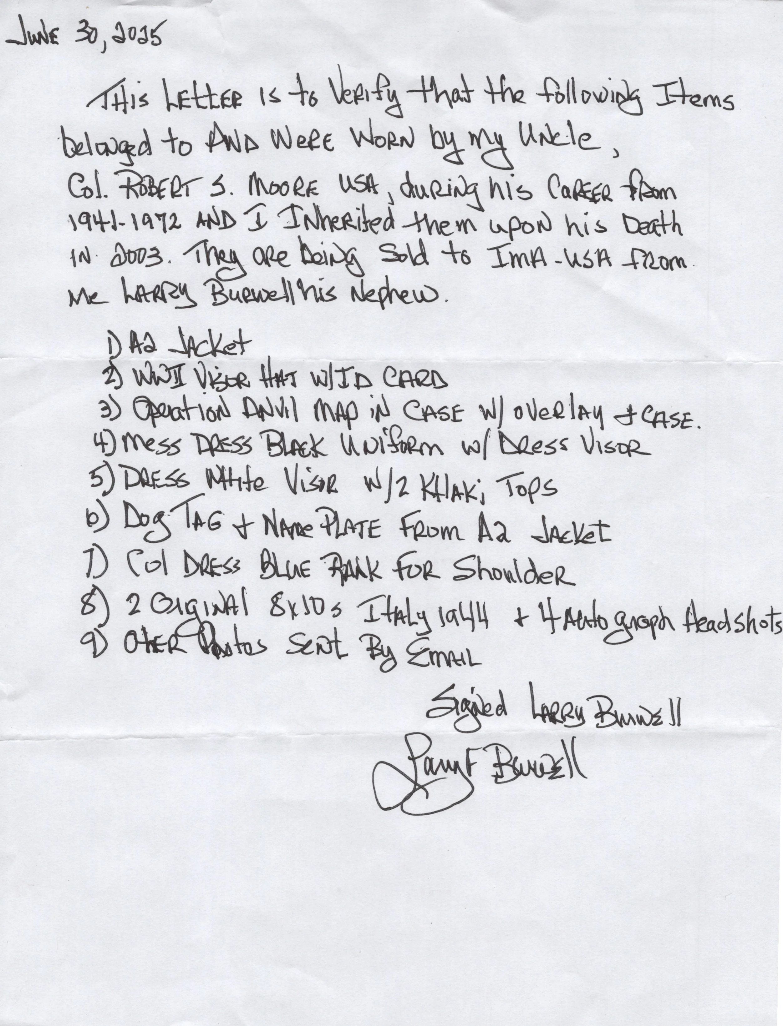 Original U.S. WWII First Special Service Force FSSF 2nd Regiment Commander A2 Jacket, Officer's Visor Caps & Captured German Map Set of Lieutenant Colonel Robert Simeon Moore - 2nd Battalion, 2nd FSSF Regiment Commander — image 2