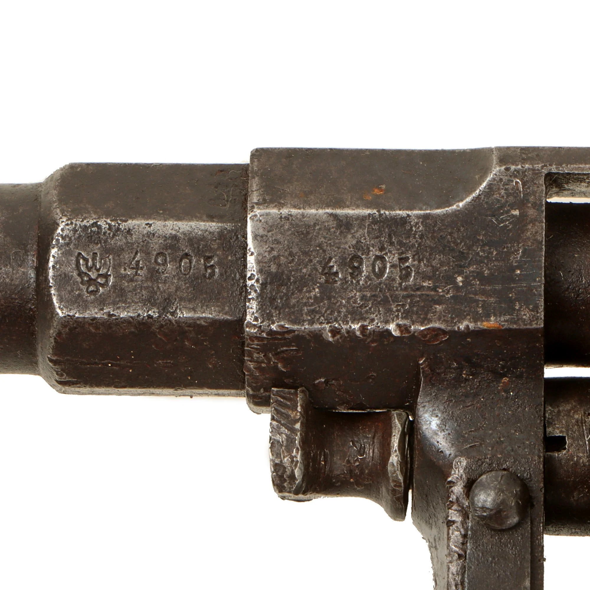 Original Imperial German M1883 Reichsrevolver by Franz von Dreyse with Regiment Markings - Matching Serial 4905 — image 7