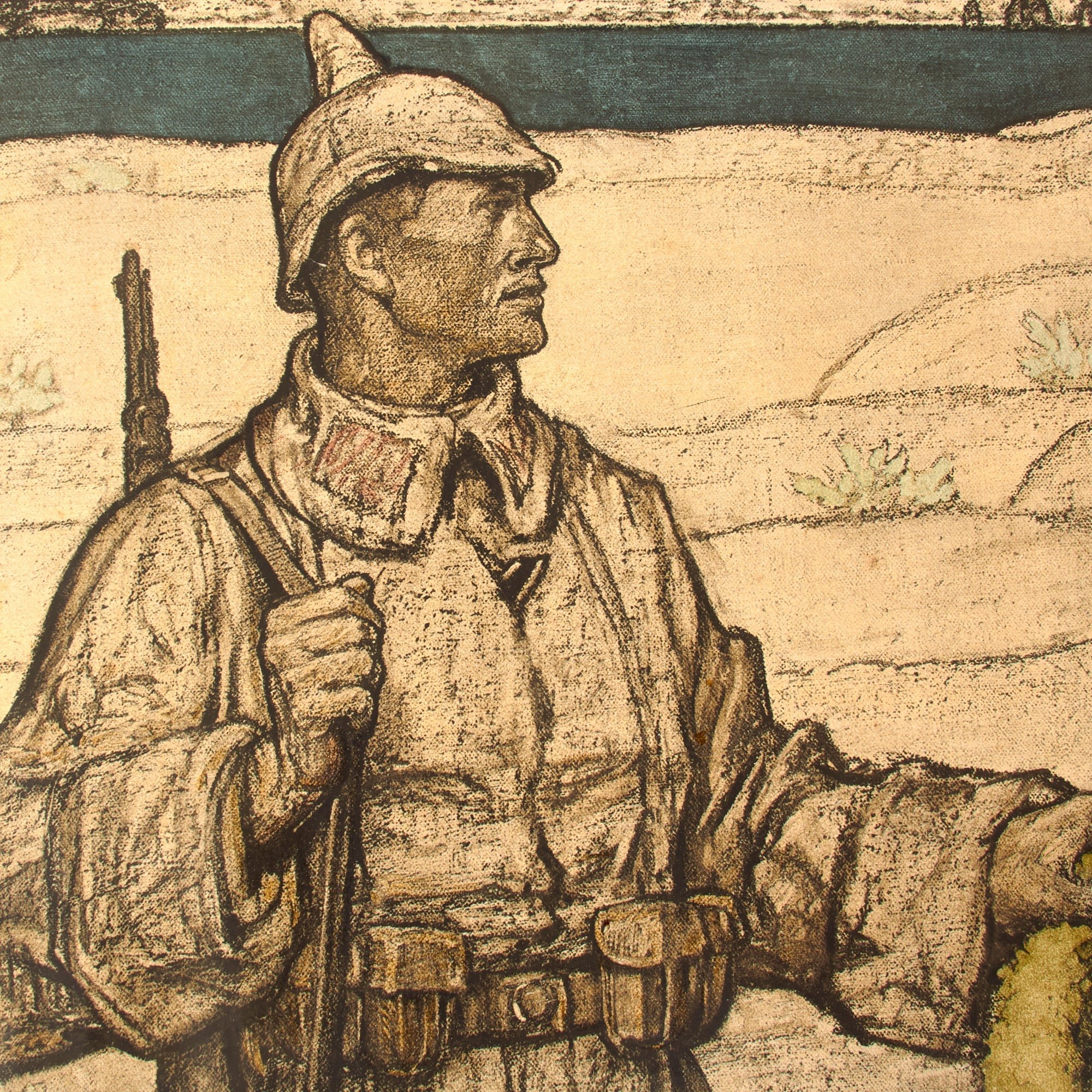 Original Imperial German WWI Bavarian Remembrance Certificate for Fallen Heroes - Der Infanterist Georg Christ - 22 ½ x 25' — image 2