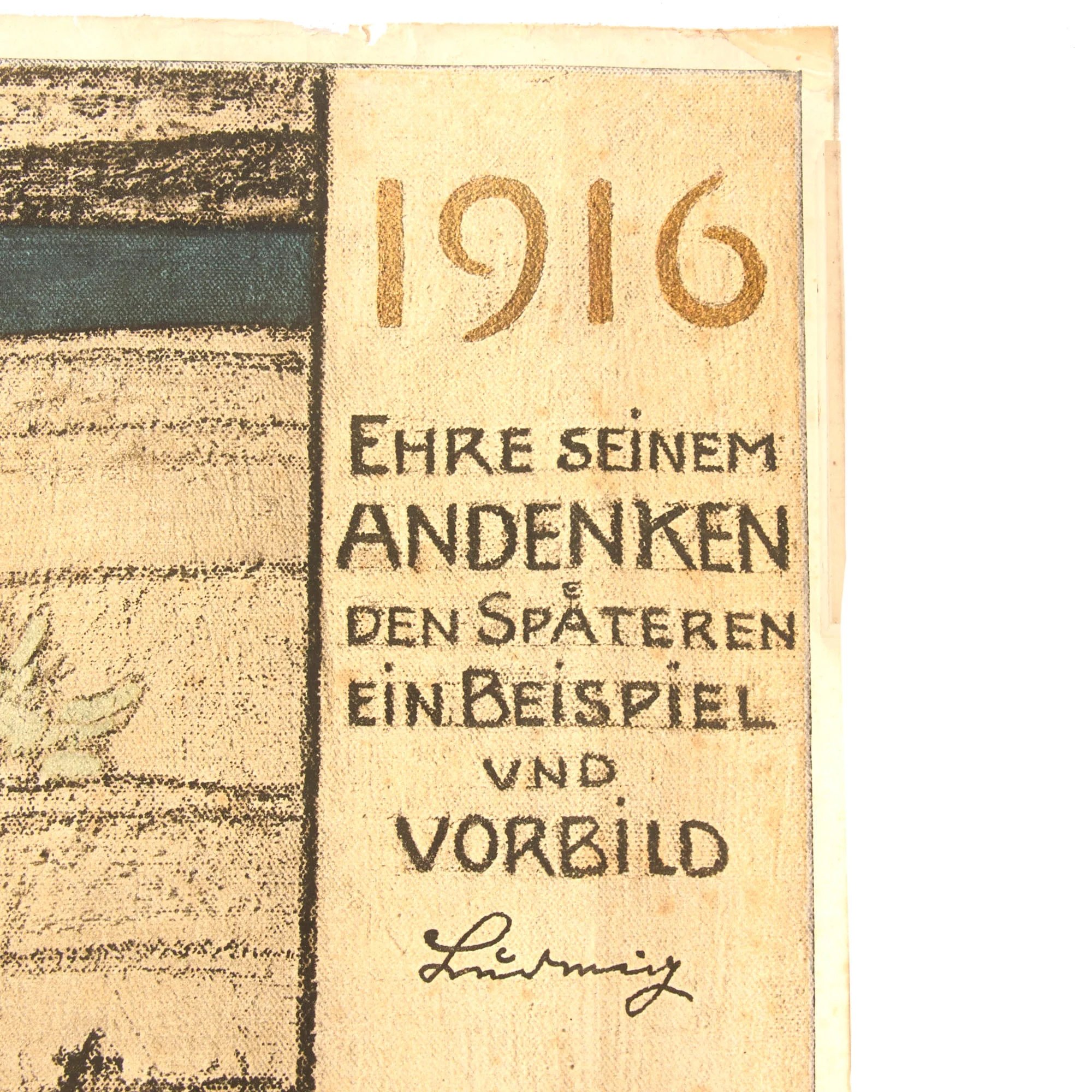 Original Imperial German WWI Bavarian Remembrance Certificate for Fallen Heroes - Der Infanterist Georg Christ - 22 ½ x 25' — image 5