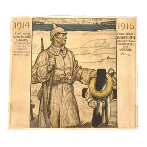 Original Imperial German WWI Bavarian Remembrance Certificate for Fallen Heroes …