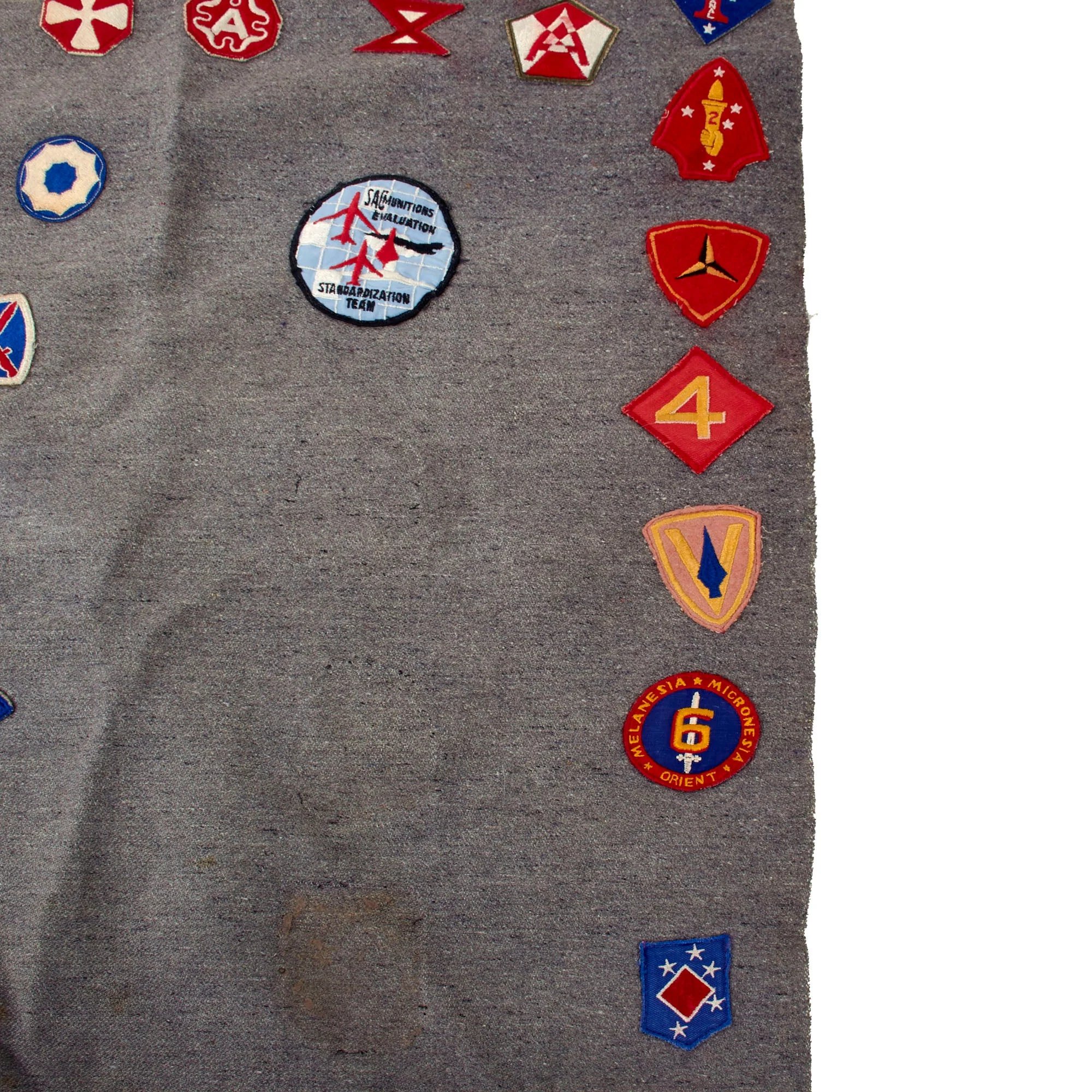 Original U.S. WWII Captured Japanese Naval Landing Forces Issue 130-Patch Souvenir Patch Blanket with Data Tag - 60 x 84' — image 11