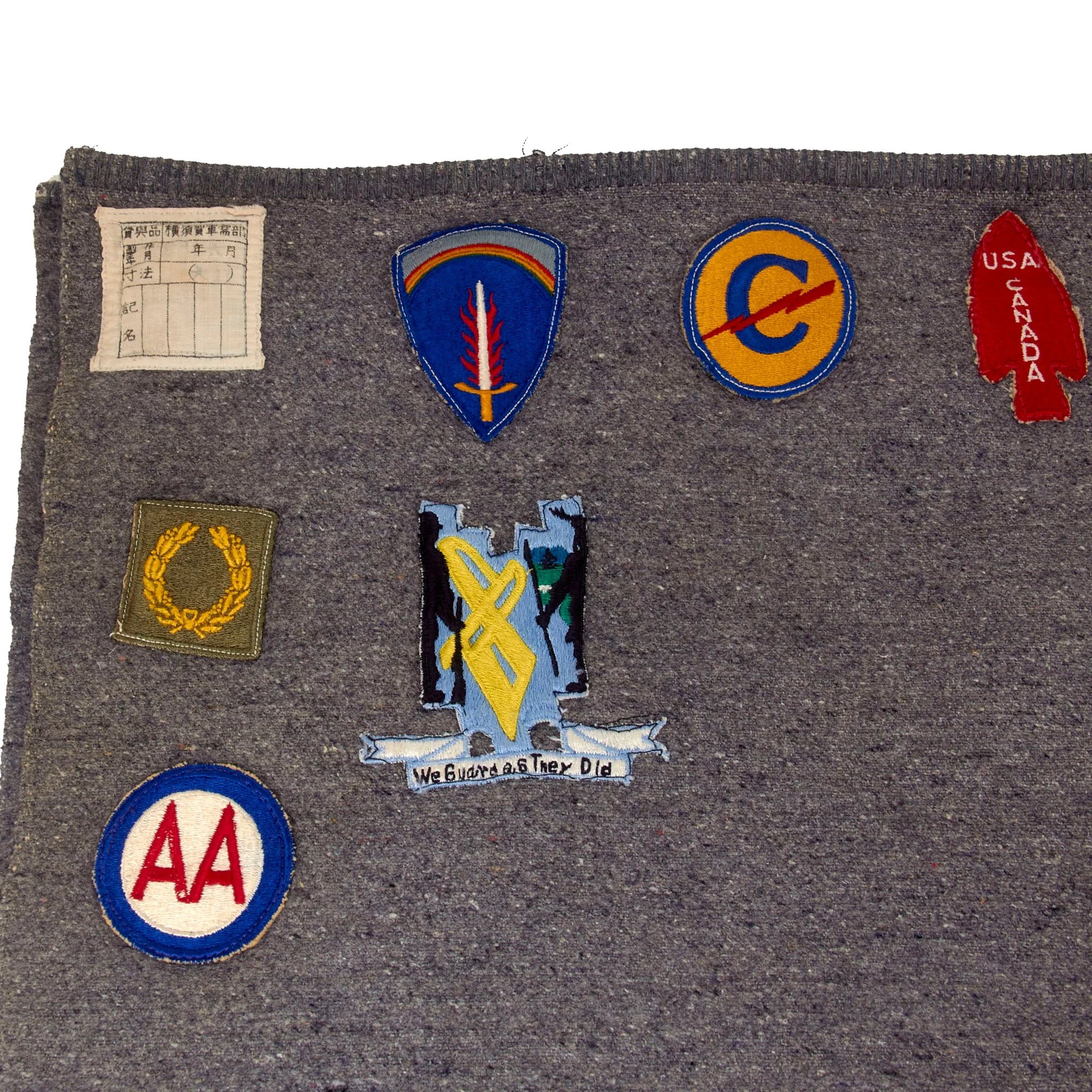Original U.S. WWII Captured Japanese Naval Landing Forces Issue 130-Patch Souvenir Patch Blanket with Data Tag - 60 x 84' — image 14