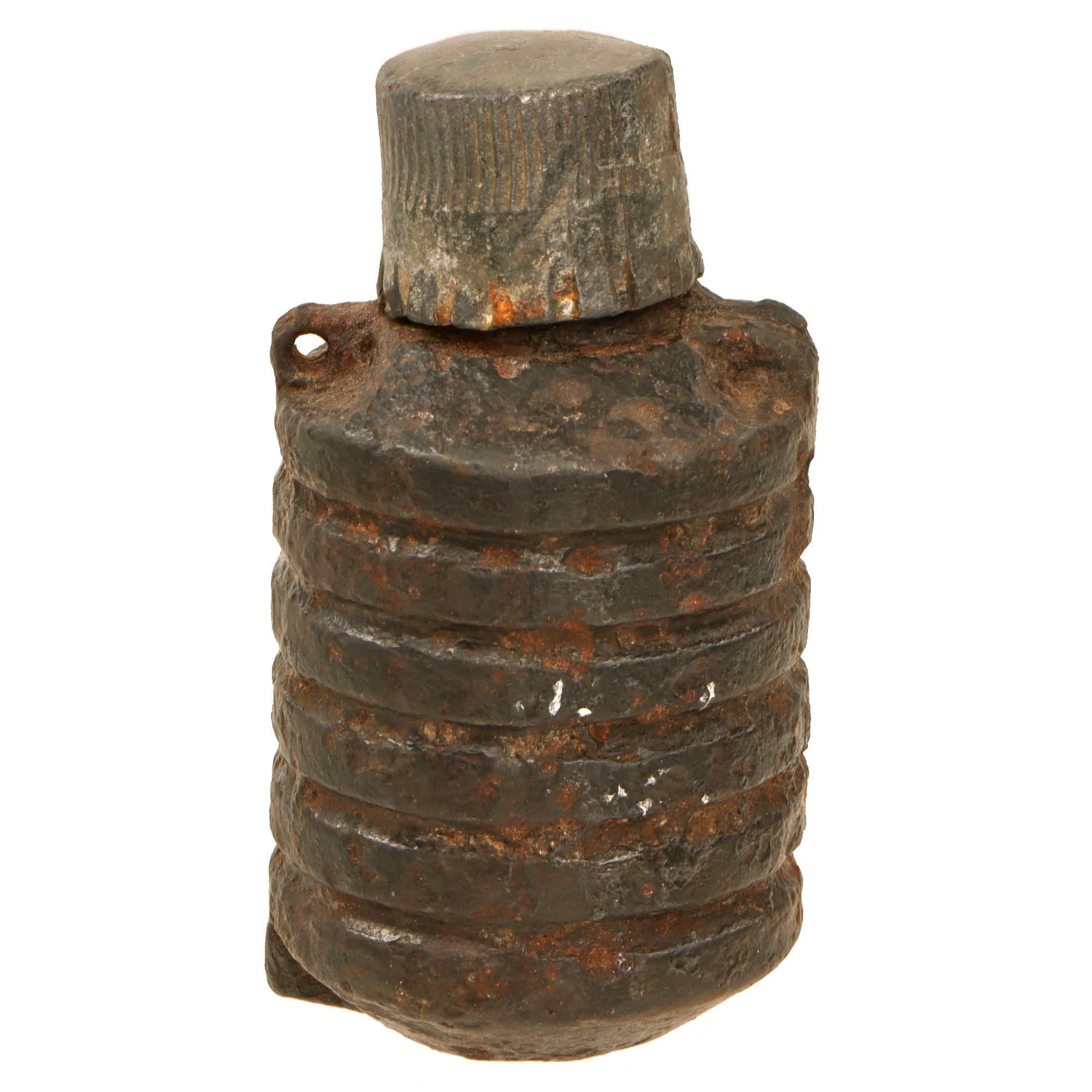 Original Imperial Japanese Inert Type 23 Fragmentation Grenade with Original Fuze Cover - Very Rare — image 4