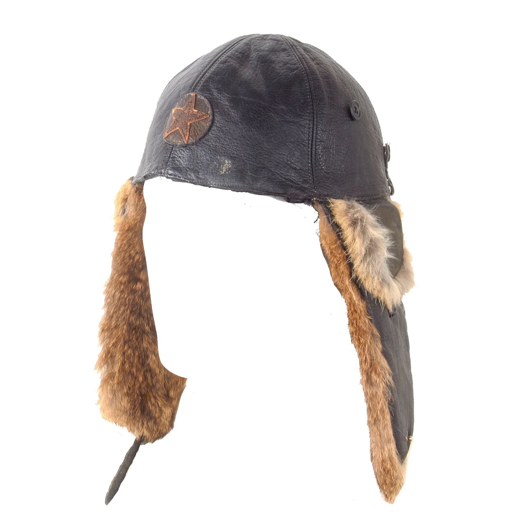 Original Imperial Japanese WWII Era Private Purchase Winter Flight Helmet — image 4