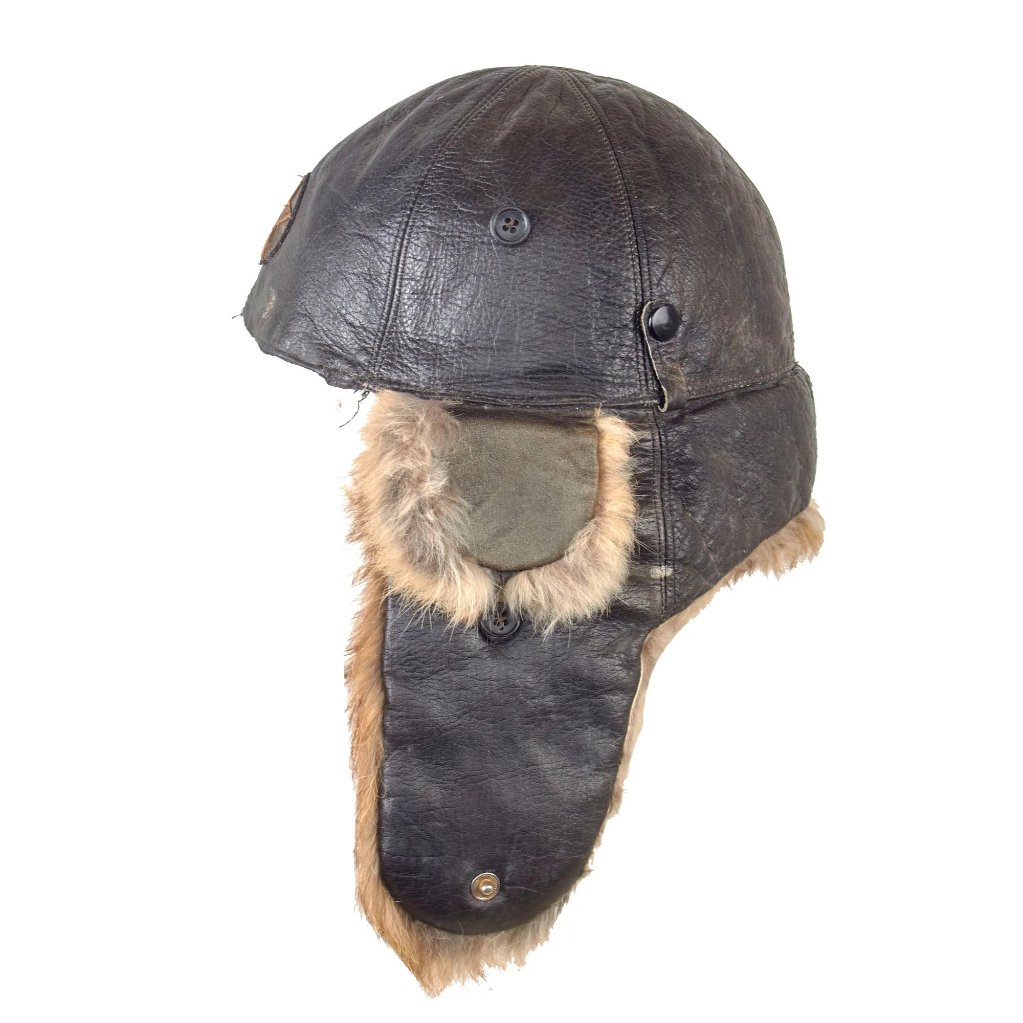 Original Imperial Japanese WWII Era Private Purchase Winter Flight Helmet — image 5