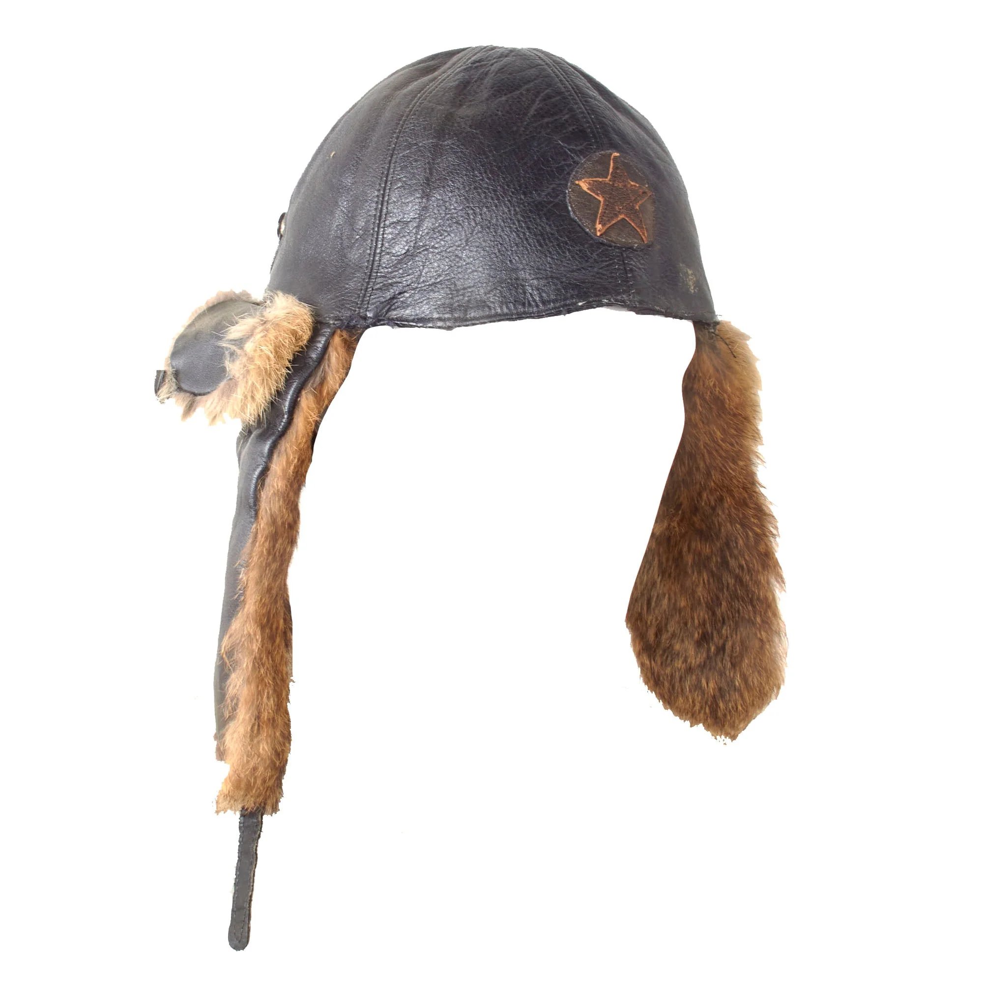 Original Imperial Japanese WWII Era Private Purchase Winter Flight Helmet — image 7