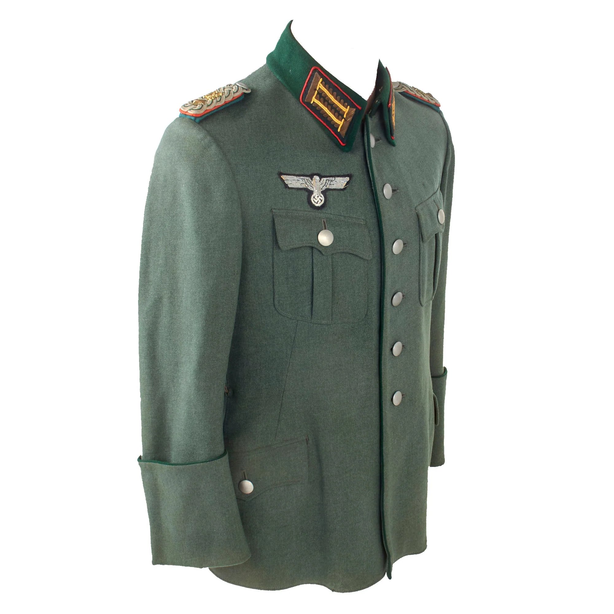 Original German WWII Administrative Oberstleutnant Lieutenant Colonel Military District Officer's Reichswehr-Style Service Tunic with Bullion Breast Eagle — image 11
