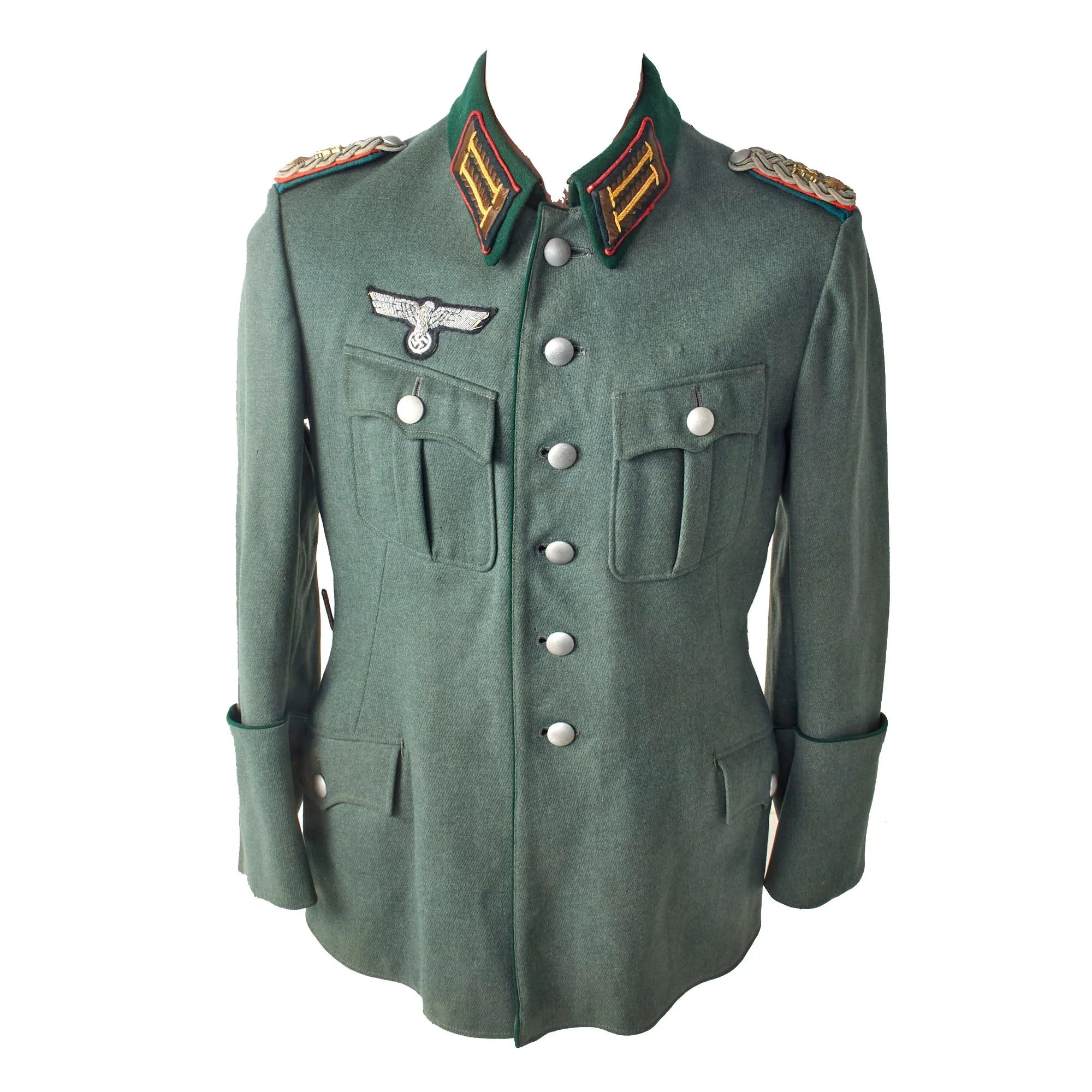 Original German WWII Administrative Oberstleutnant Lieutenant Colonel Military District Officer's Reichswehr-Style Service Tunic with Bullion Breast Eagle — image 2