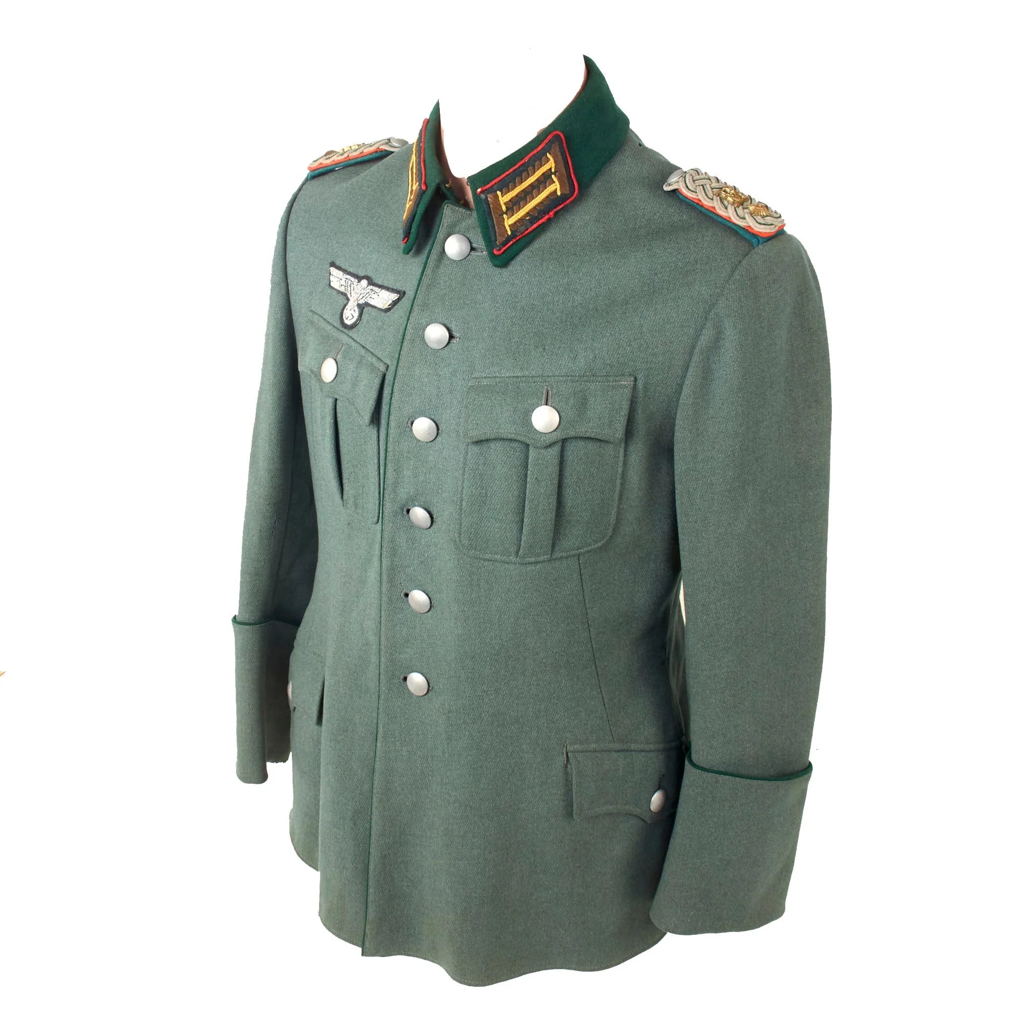 Original German WWII Administrative Oberstleutnant Lieutenant Colonel Military District Officer's Reichswehr-Style Service Tunic with Bullion Breast Eagle — image 3